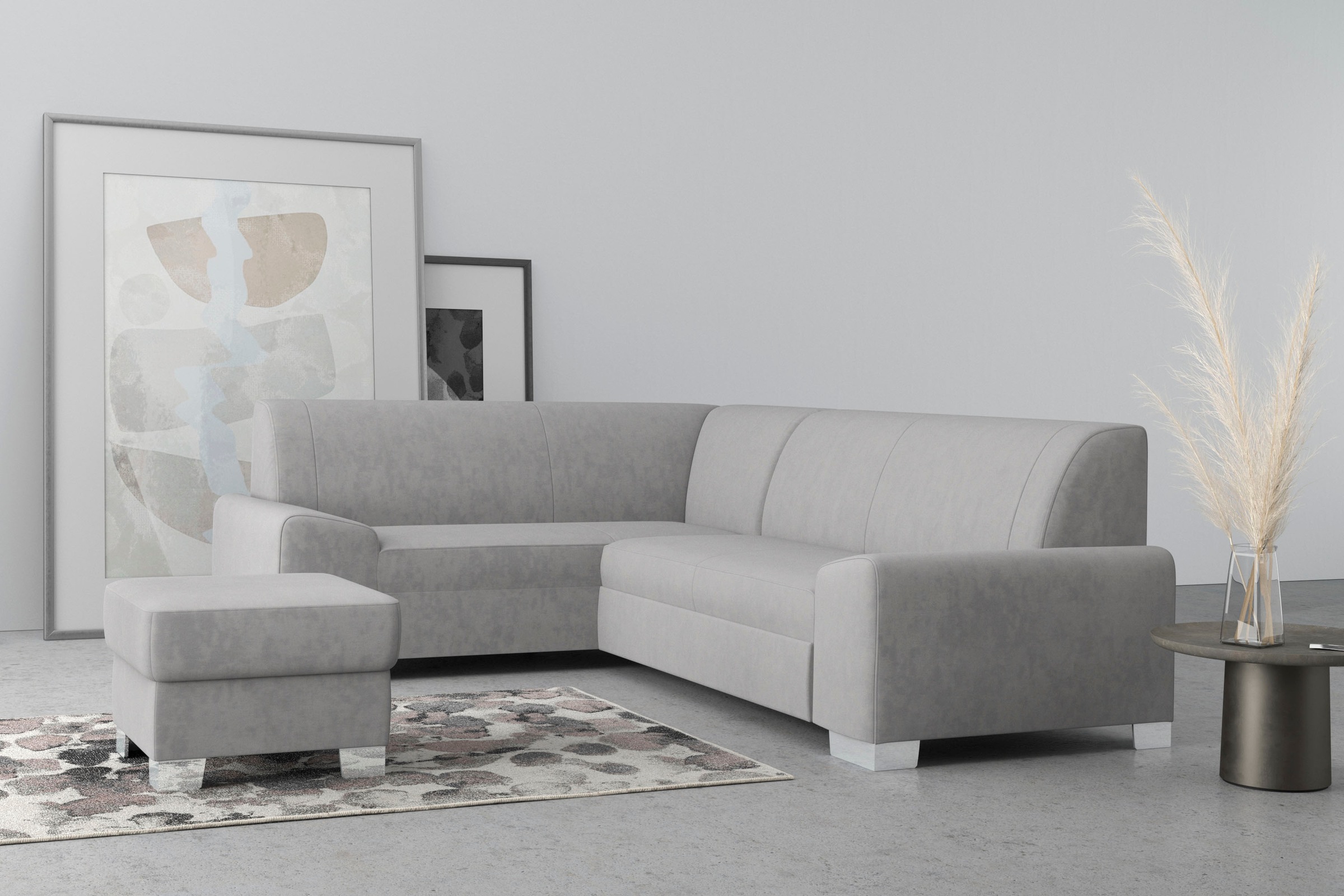 Thumbnail - DOMO collection Ecksofa "Anzio in kubischer Formensprache, flache Armlehnen, L-Form" Wahlweise mit Bettfunktion und Fede...