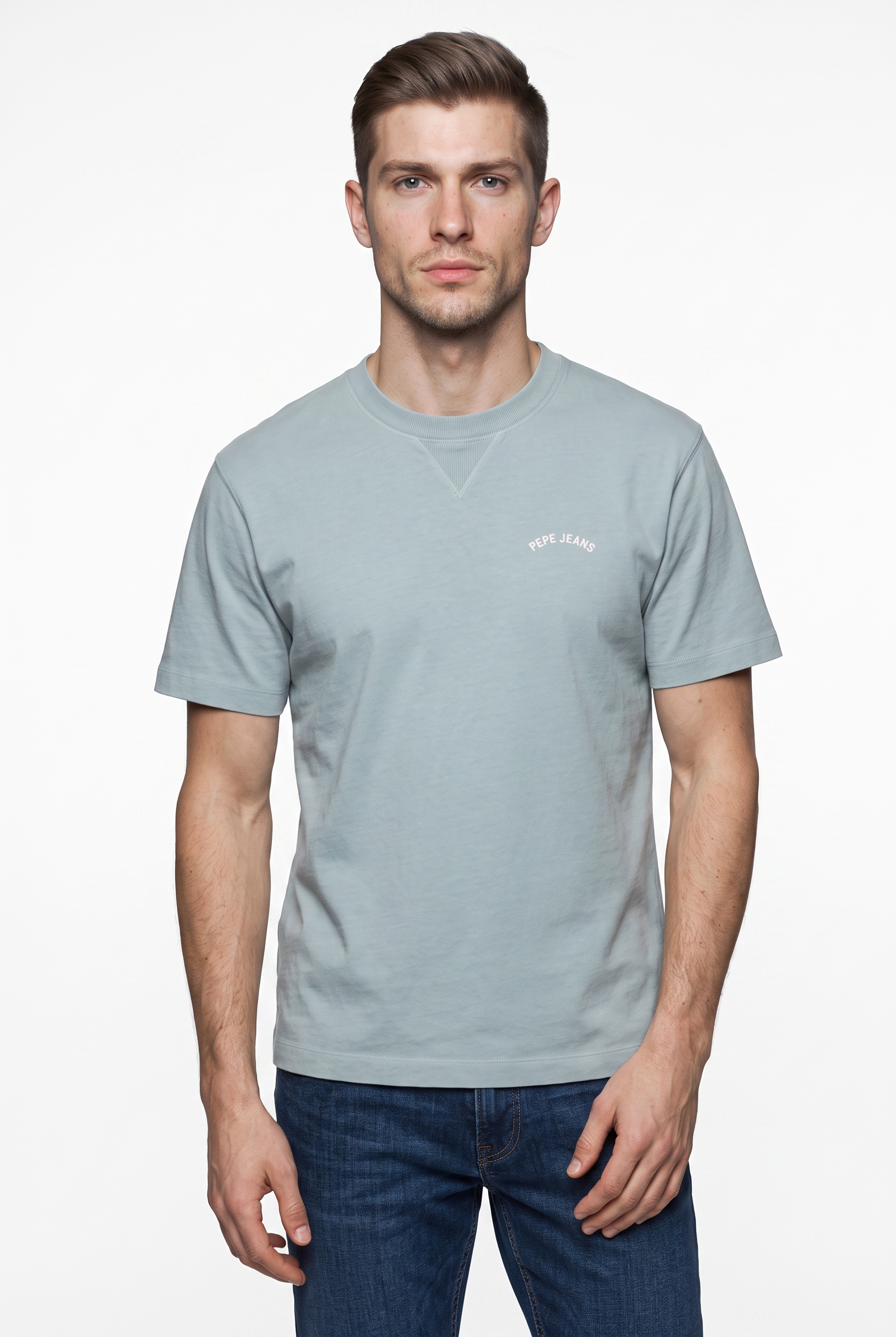 Pepe Jeans T-Shirt "JOHN TEE" mit V-Naht am Rundhals