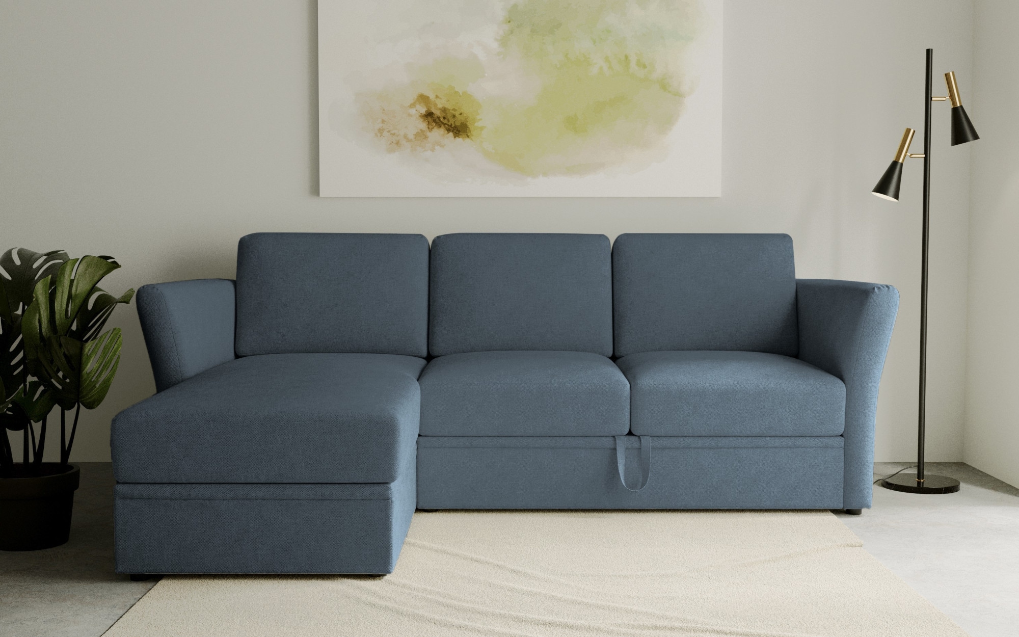 OTTO home Ecksofa "Lavars, L-Form, Schlafsofa" mit Bettfunktion und Stauraum, in zwei verschiedenen Bezugsqualitäten