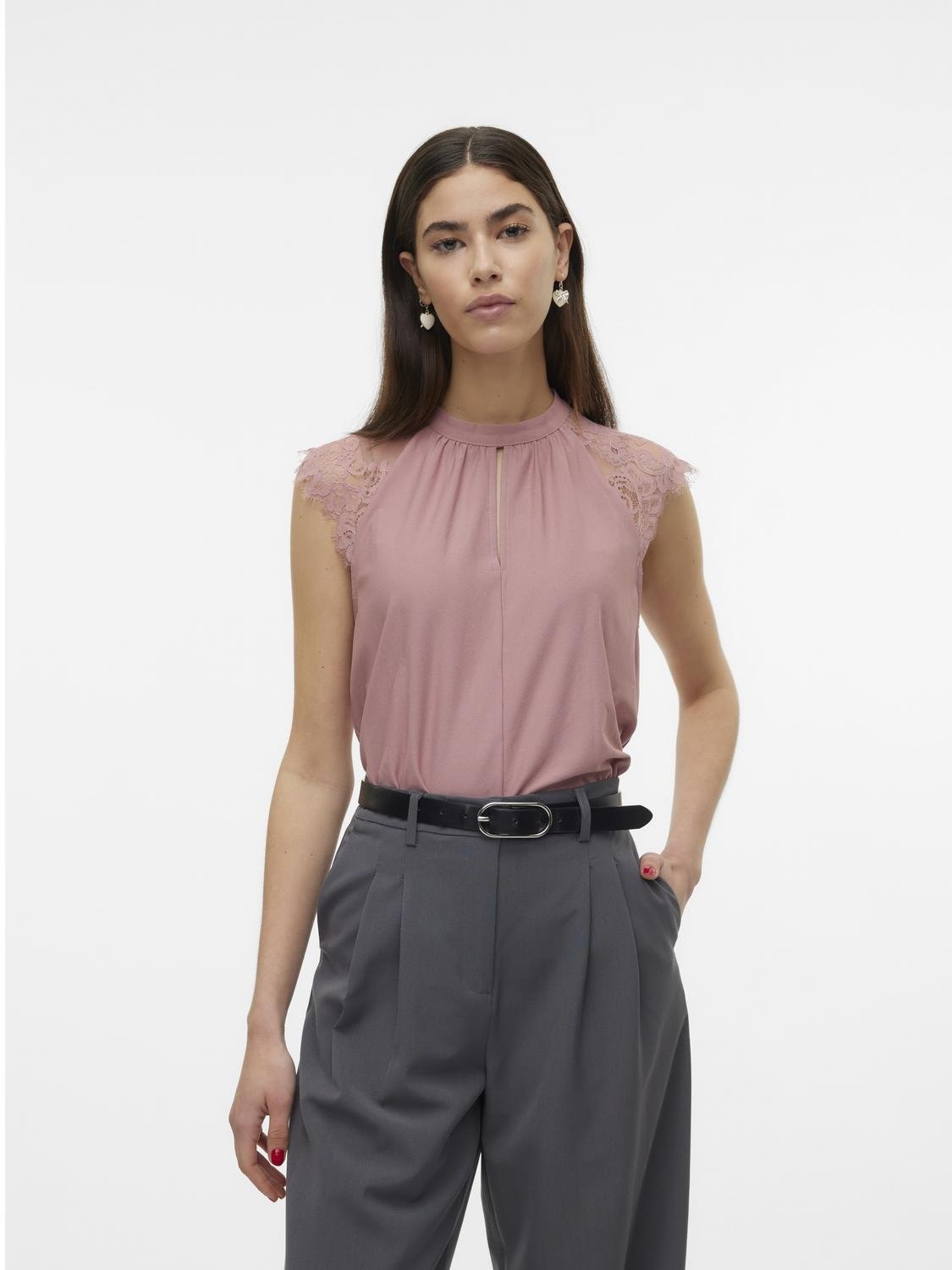 Vero Moda Spitzentop "VMMILLA SL LACE TEE" günstig online kaufen