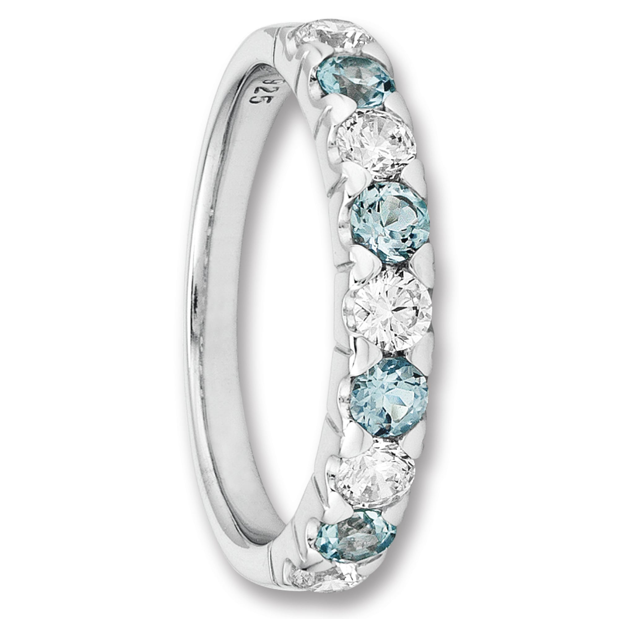 Silberring »Zirkonia & Blau Topas Ring aus 925 Silber«, Damen Silber Schmuck