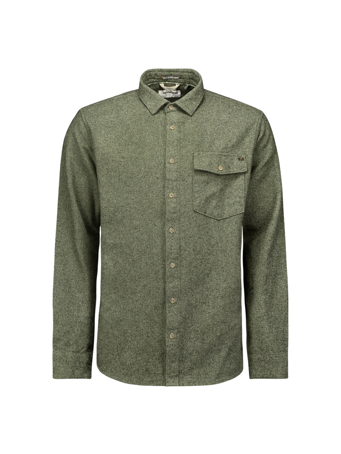 NO EXCESS Langarmhemd »No Excess Zweifarbiges Twill-Hemd«
