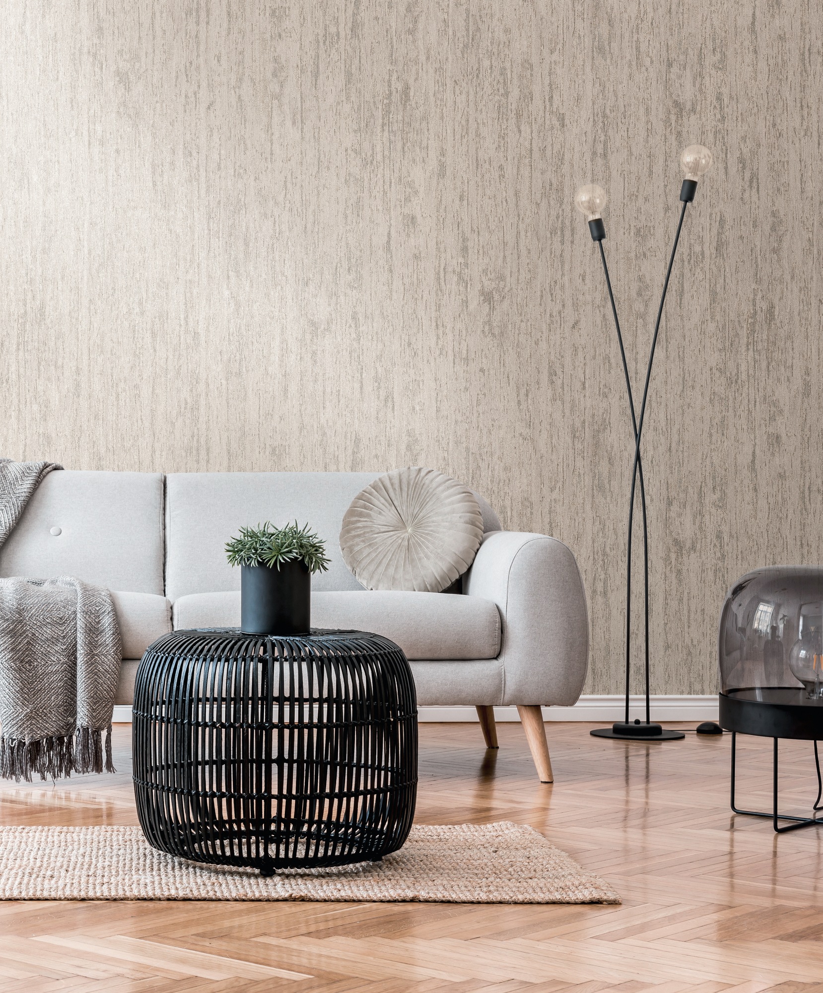 living walls Vliestapete »Smart Surfaces Holz-Optik Tapete Mustertapete Struktur-Optik Natur«, leicht glänzend, Vliestapete Metallic-Effekt für Schlafzimmer Küche Wohnzimmer Holz