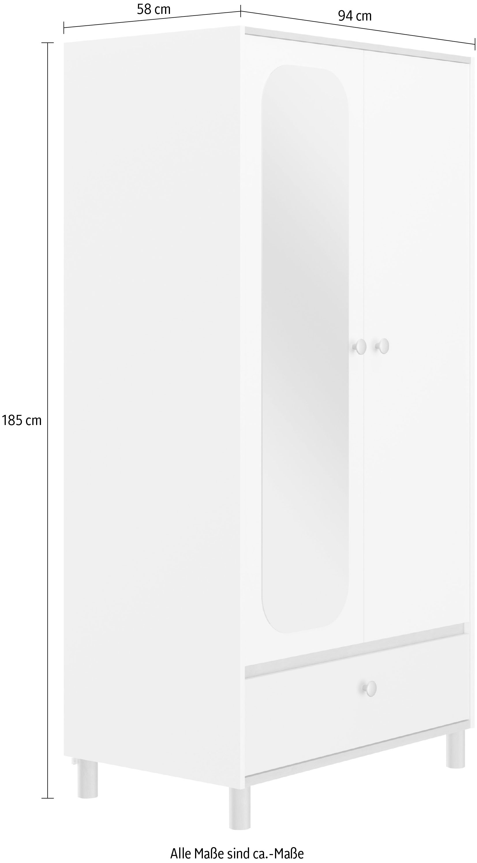 Gami Kleiderschrank »Romy«, (1 St.), Elegantes Design für eine sanfte und feminine Atmosphäre.