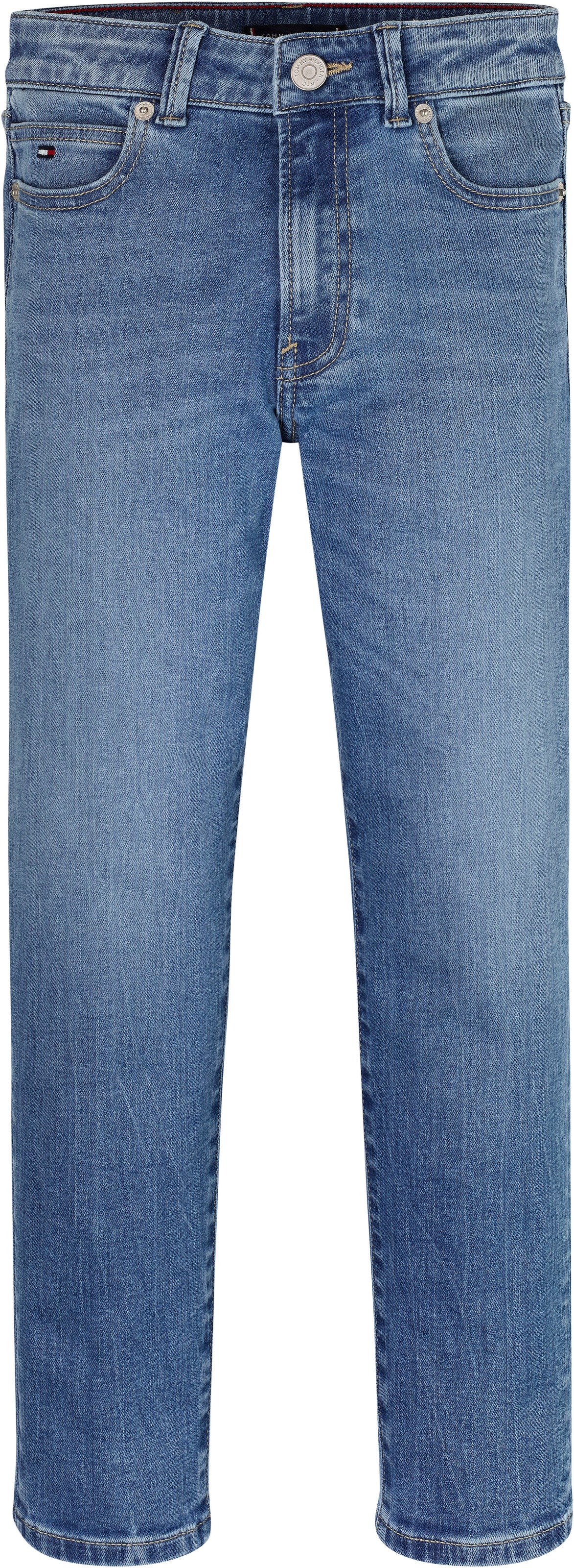 Tommy Hilfiger Straight-Jeans »MODERN STRAIGHT VINT MWASH DENIM«, Kinder bis 16 Jahre mit gestickter Logoflagge