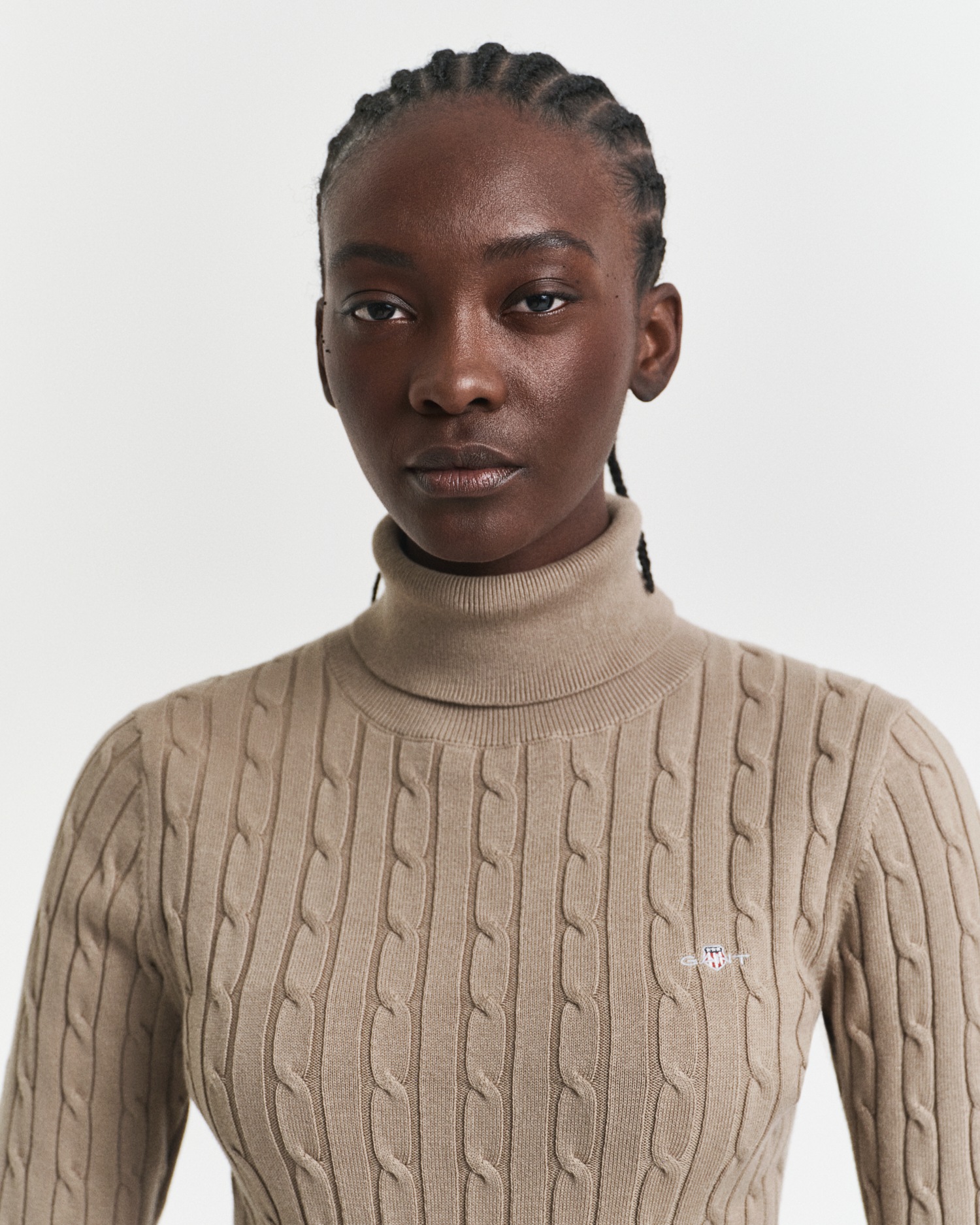 Gant Rollkragenpullover »STRETCH COTTON CABLE TURTLENECK«, mit Zopfmuster