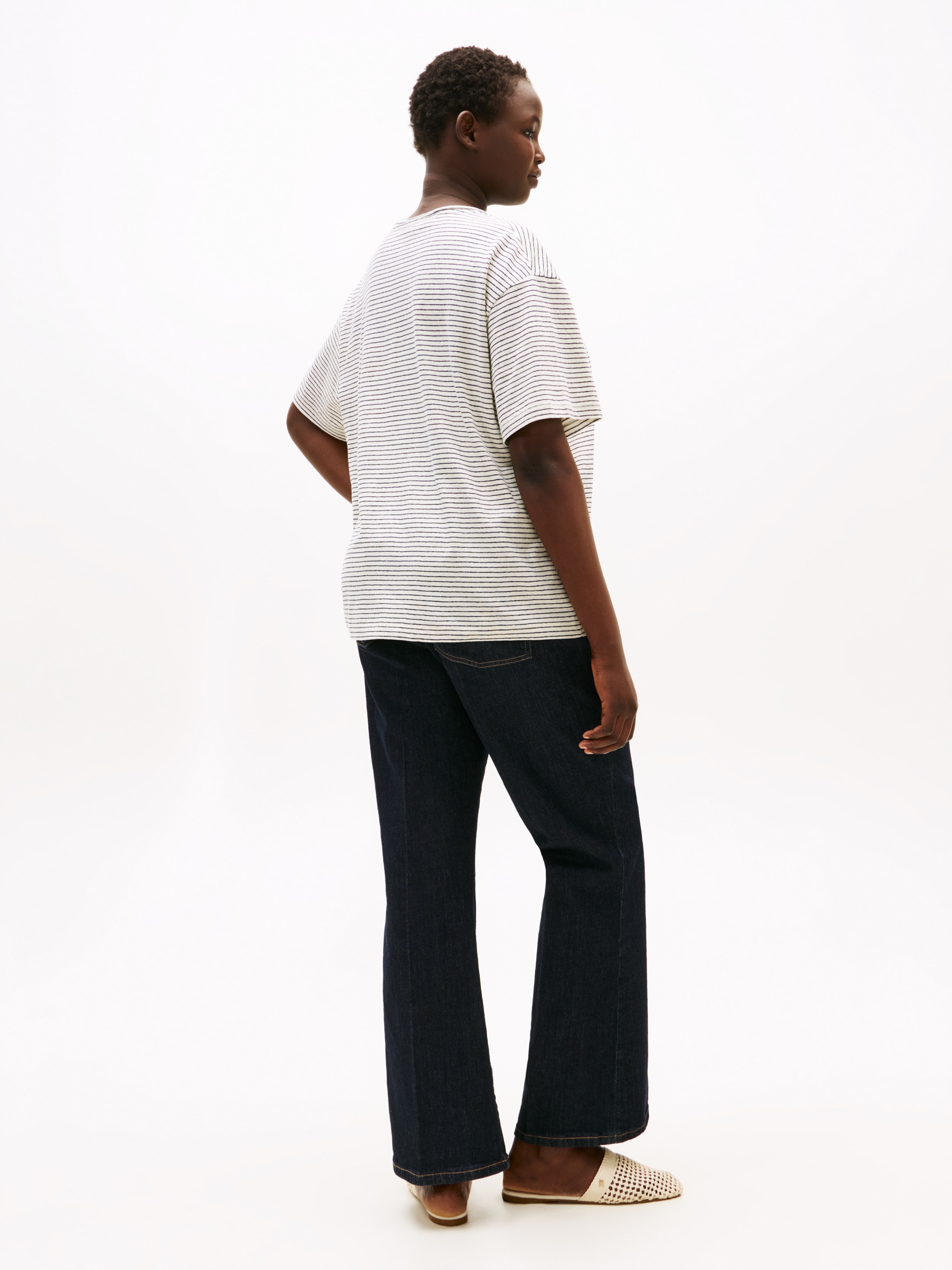 Tommy Hilfiger Curve V-Shirt »CRV MODERN CO LINEN V-NK SS«, in Großen Größen