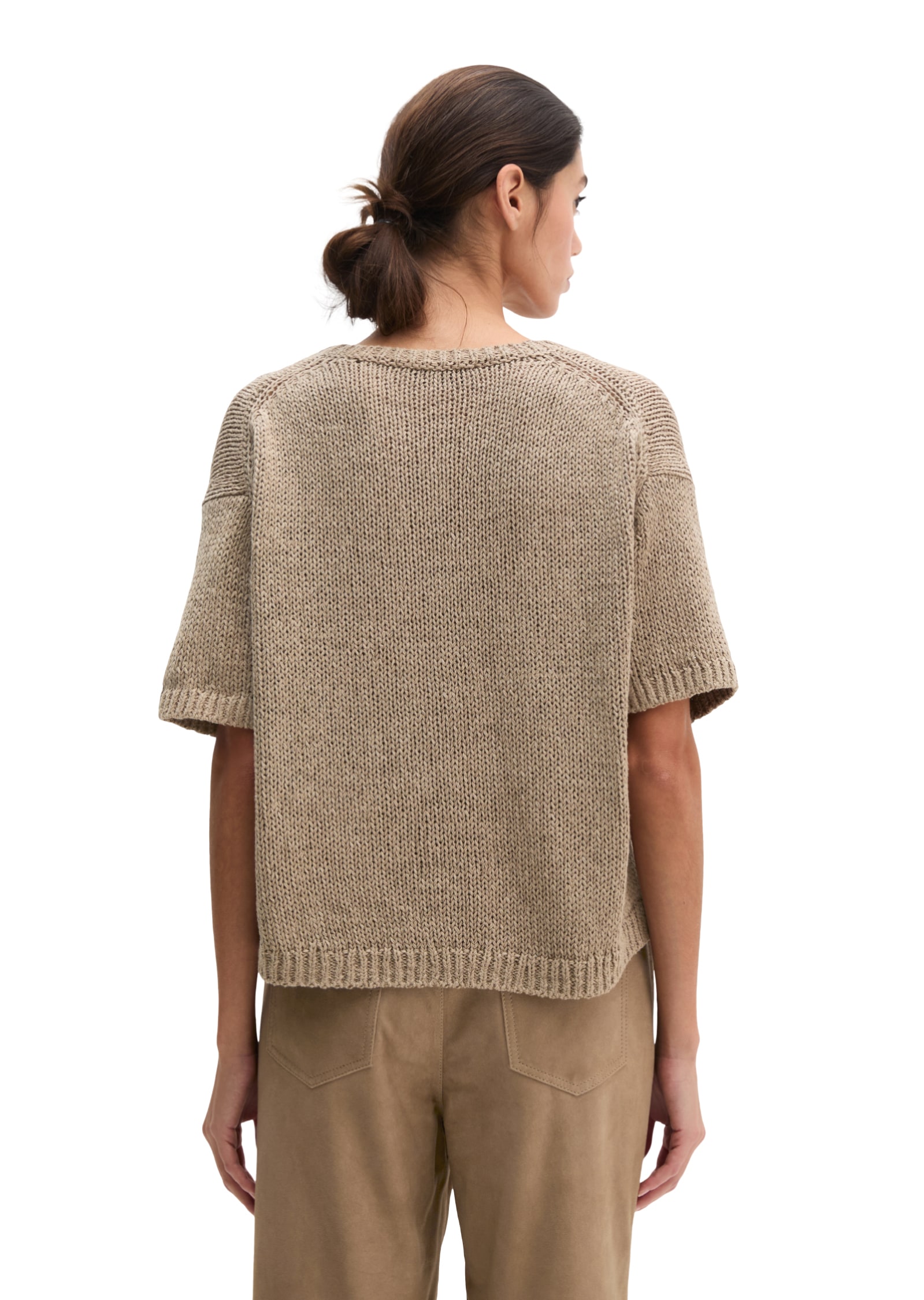 Marc O'Polo Kurzarmpullover loose aus Organic Cotton-Mix