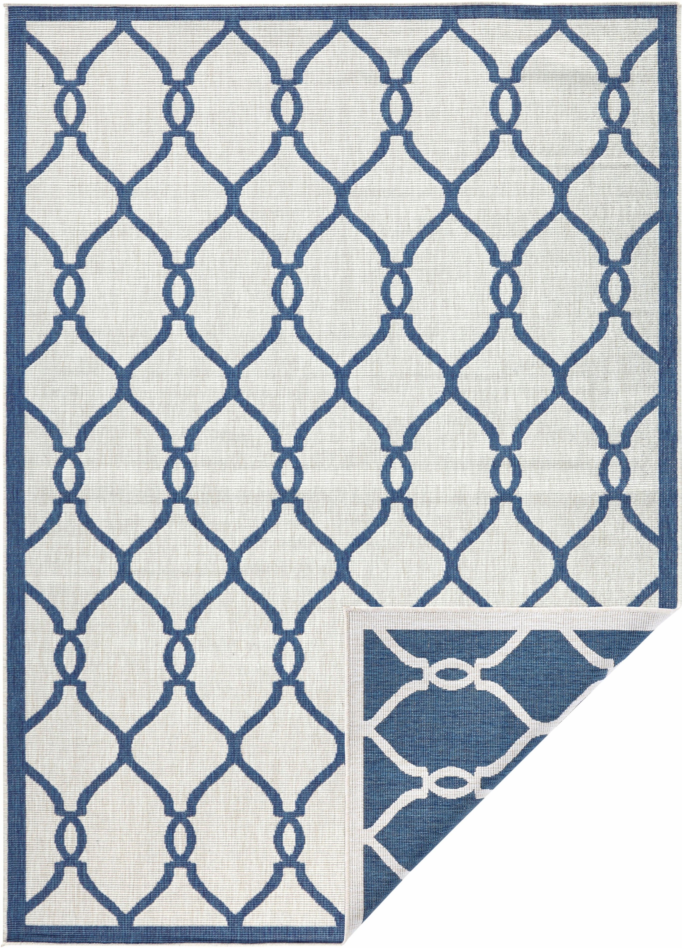 NORTHRUGS Teppich »Rimini«, rechteckig, 5 mm Höhe, In-und Outdoor geeignet, Robust, Pflegeleicht, Flachgewebe, Wendbar