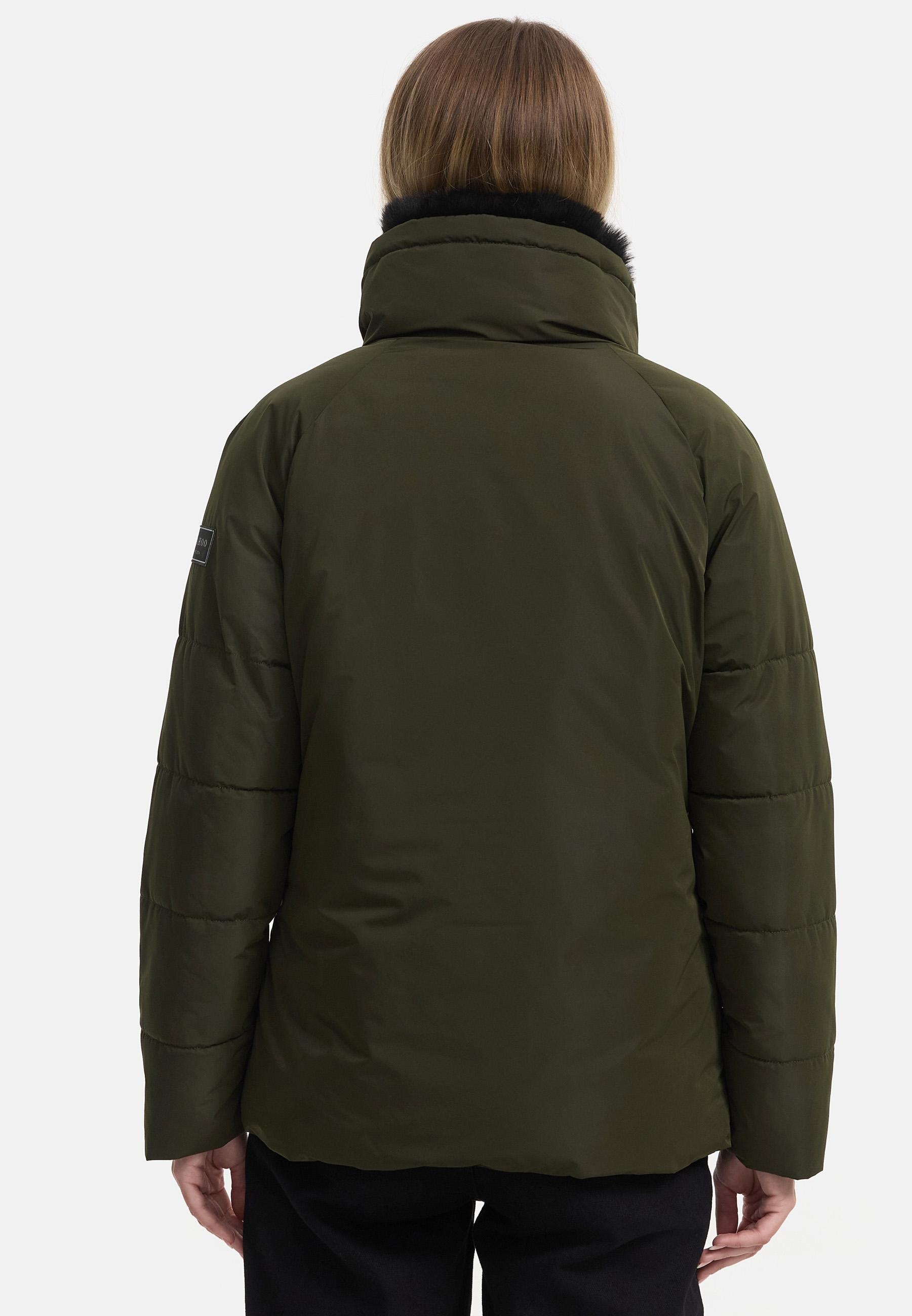 Navahoo Winterjacke »Frostii XIV«, ohne Kapuze, modische Damen Winter Steppjacke mit Kunstfellkragen