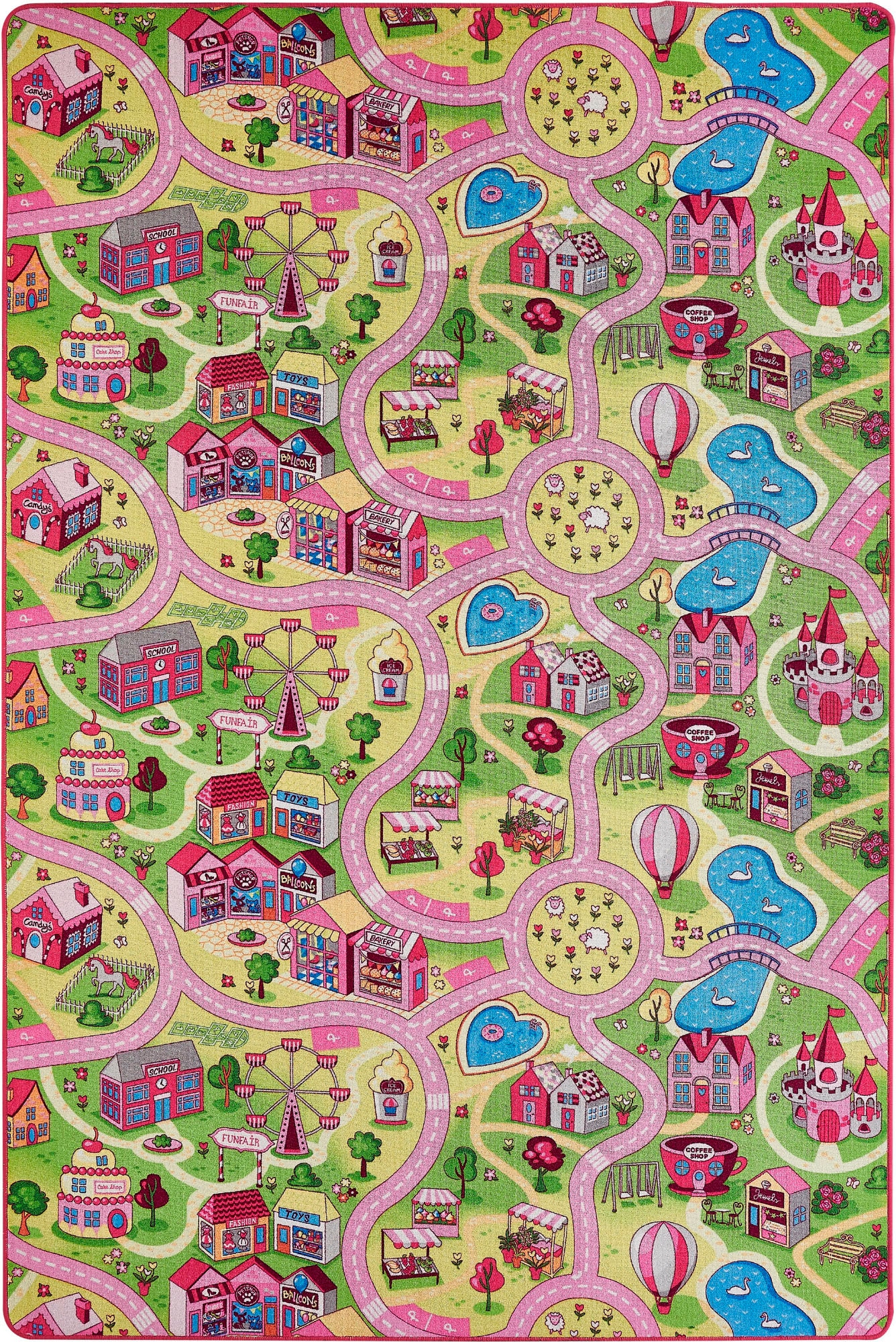 Andiamo Kinderteppich »Straße, LAGERRÄUMUNG!«, rechteckig, 5 mm Höhe, Straßen-Spiel-Teppich, Sonderposten, für Mädchen & Jungen