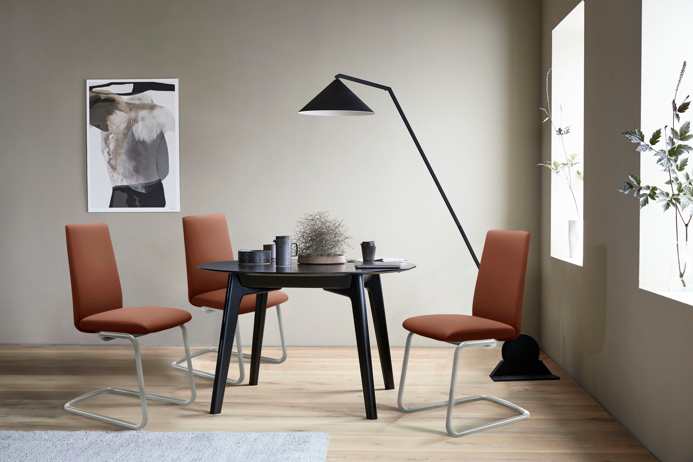 Stressless® Polsterstuhl »Laurel«, Leder PALOMA, Low Back, Größe L, mit Beinen aus Stahl in Schwarz matt