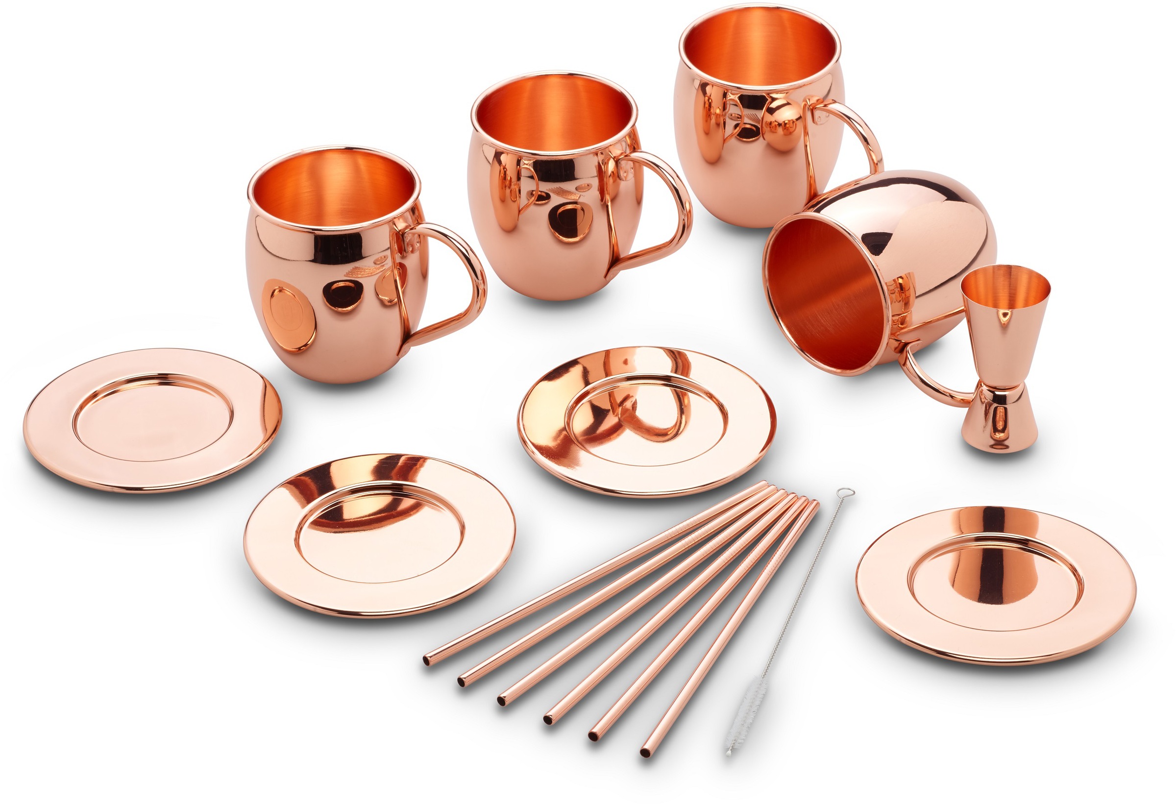 ECHTWERK Becher Kupferbecher Set, Cocktailgläser, Außenfläche Glatt, 500 ml günstig online kaufen