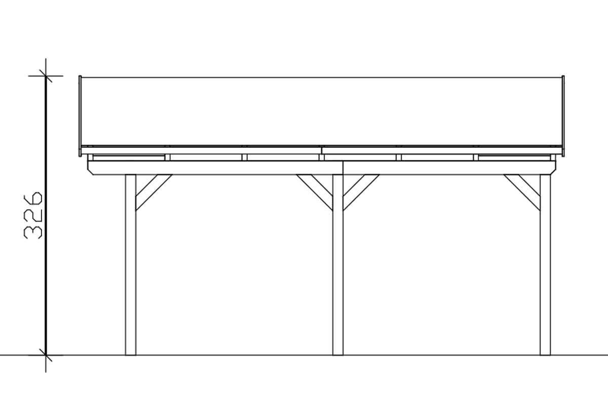 Skanholz Einzelcarport »Fichtelberg«, Leimholz-Nordisches Fichtenholz, weiß, mit roten Schindeln