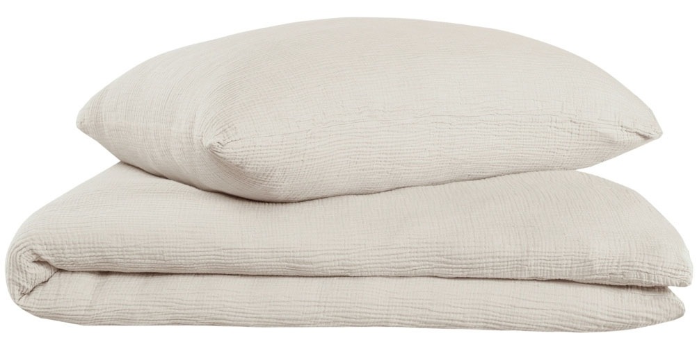 Bettwäsche OH COSY, beige, Musselin, Obermaterial: 100% Baumwolle, Bettwäsche, "Sally aus superweichem Musselin, 135x200cm + 80x80cm", Made in Green