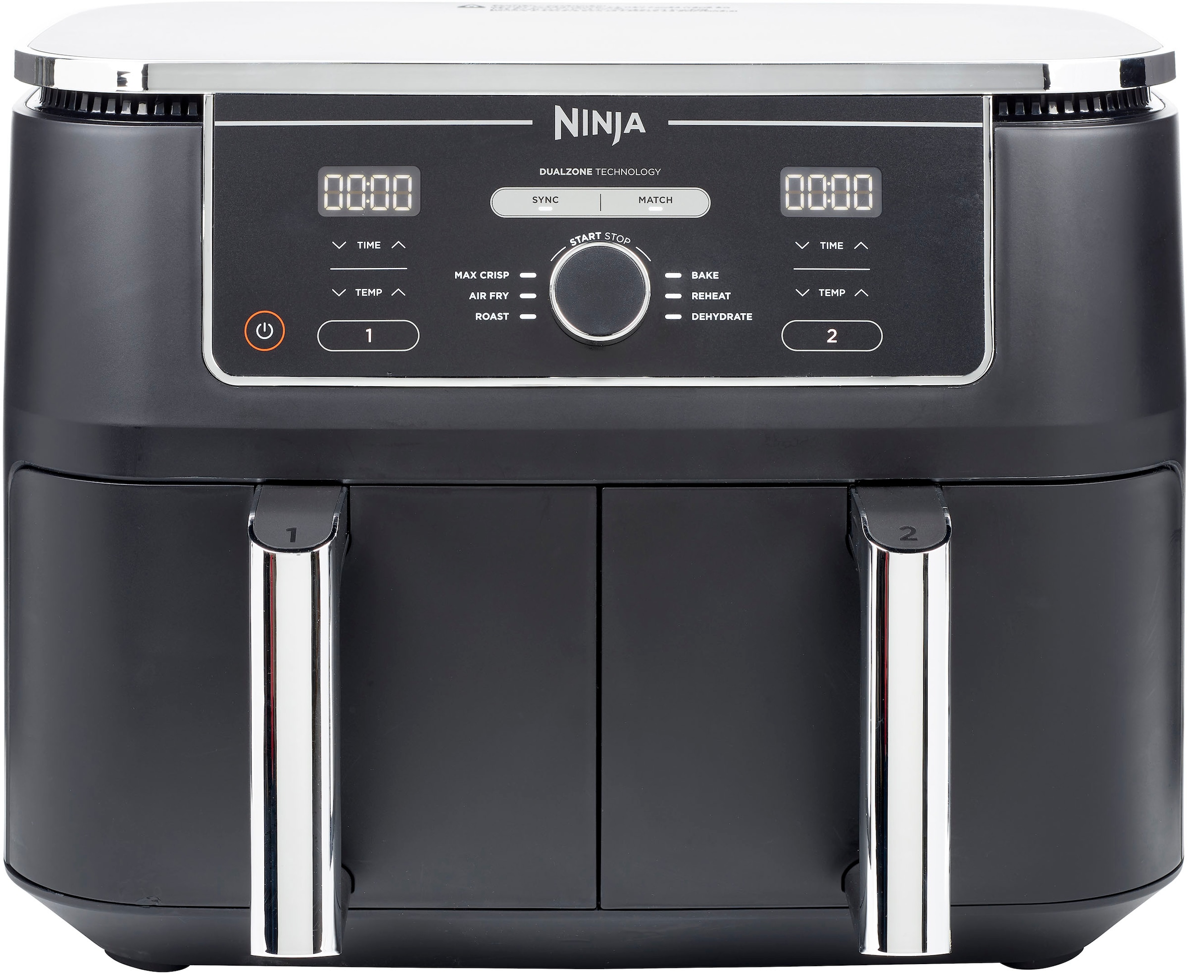 NINJA Heißluftfritteuse "Foodi AF400EU Dual Zone Airfryer", 2470 W, Kapazität je 1,4 kg, incl. 2 Crisper Gittereinsätze