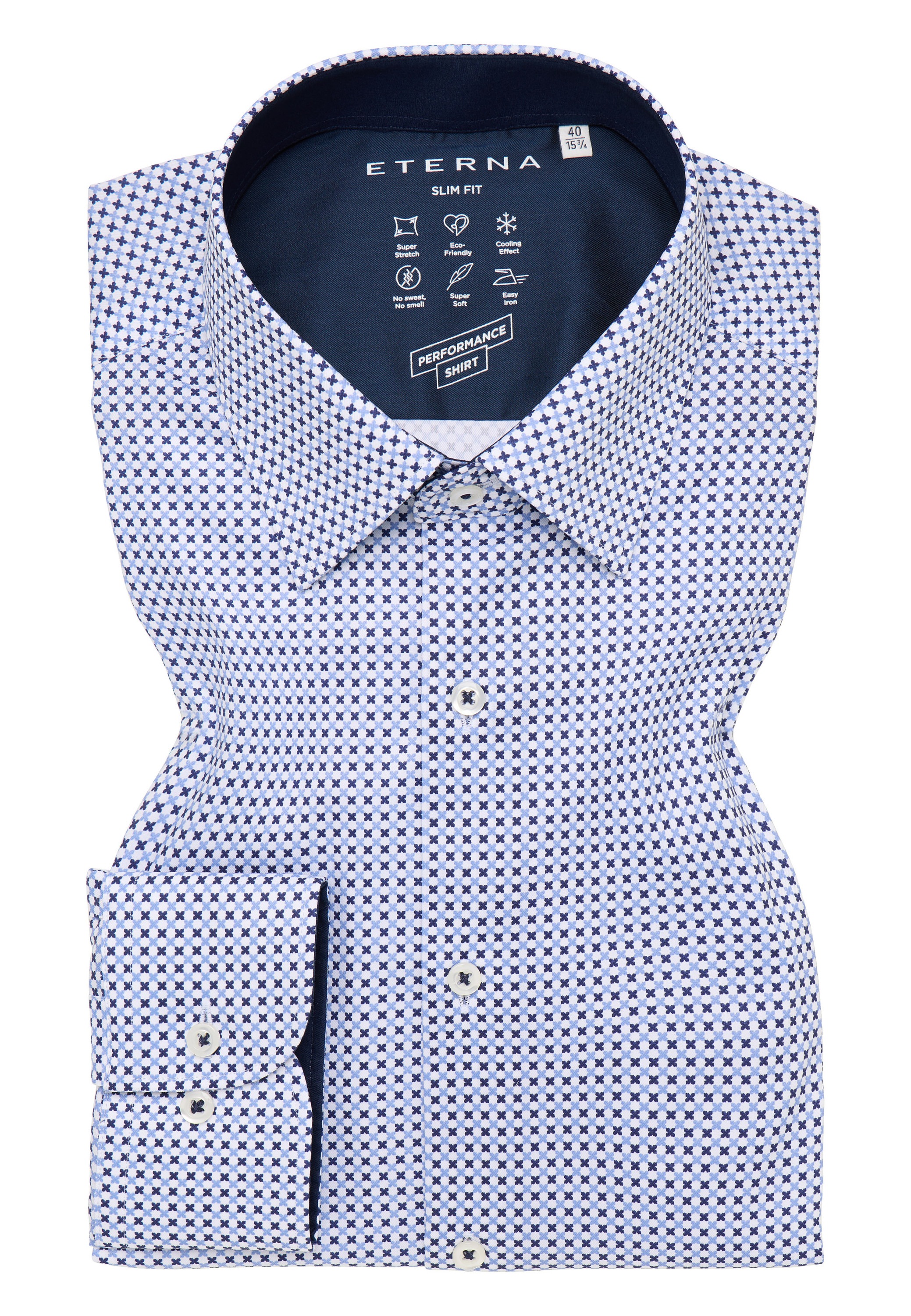 Eterna Langarmhemd »SLIM FIT«, EASY IRON (bügelleicht)