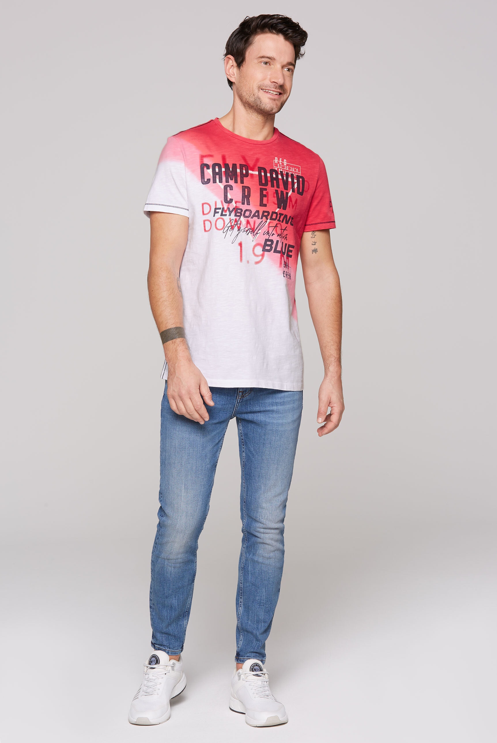 CAMP DAVID Rundhalsshirt, aus Baumwolle