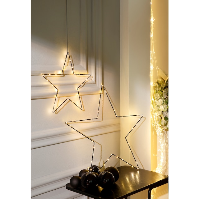 Leonique LED Stern »Weihnachtsstern, Drahtstern«, Weihnachtsdeko, Ø 30 cm + 50  cm, mit Timer bestellen | BAUR