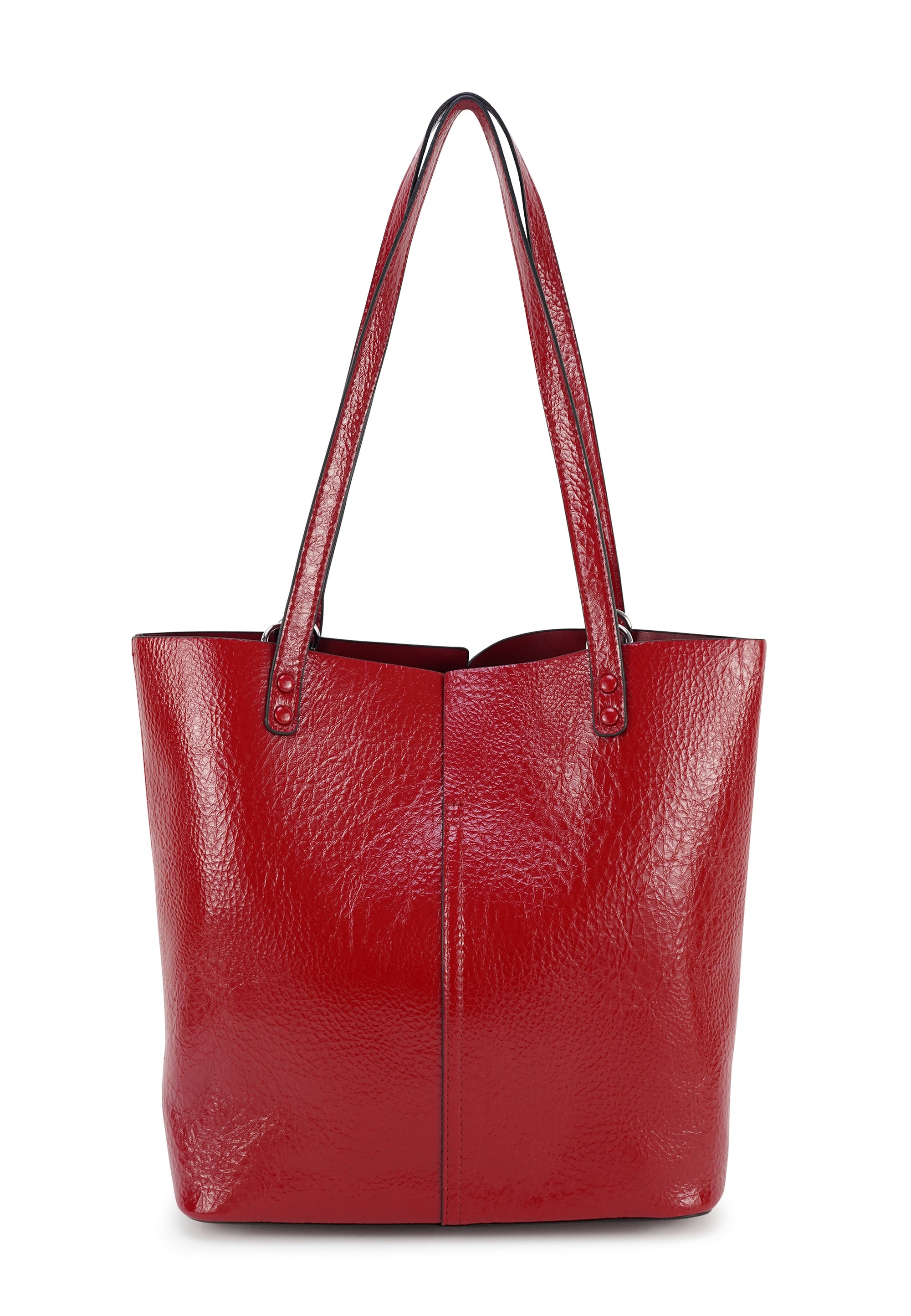 Henkeltasche HARPA "CASSIDY", Herren, Gr. B/H/T: 40cm x 19cm x 25,5cm, rot, Polyurethan (PU), unifarben, Taschen, in Lackoptik inklusive Kosmetiktasche