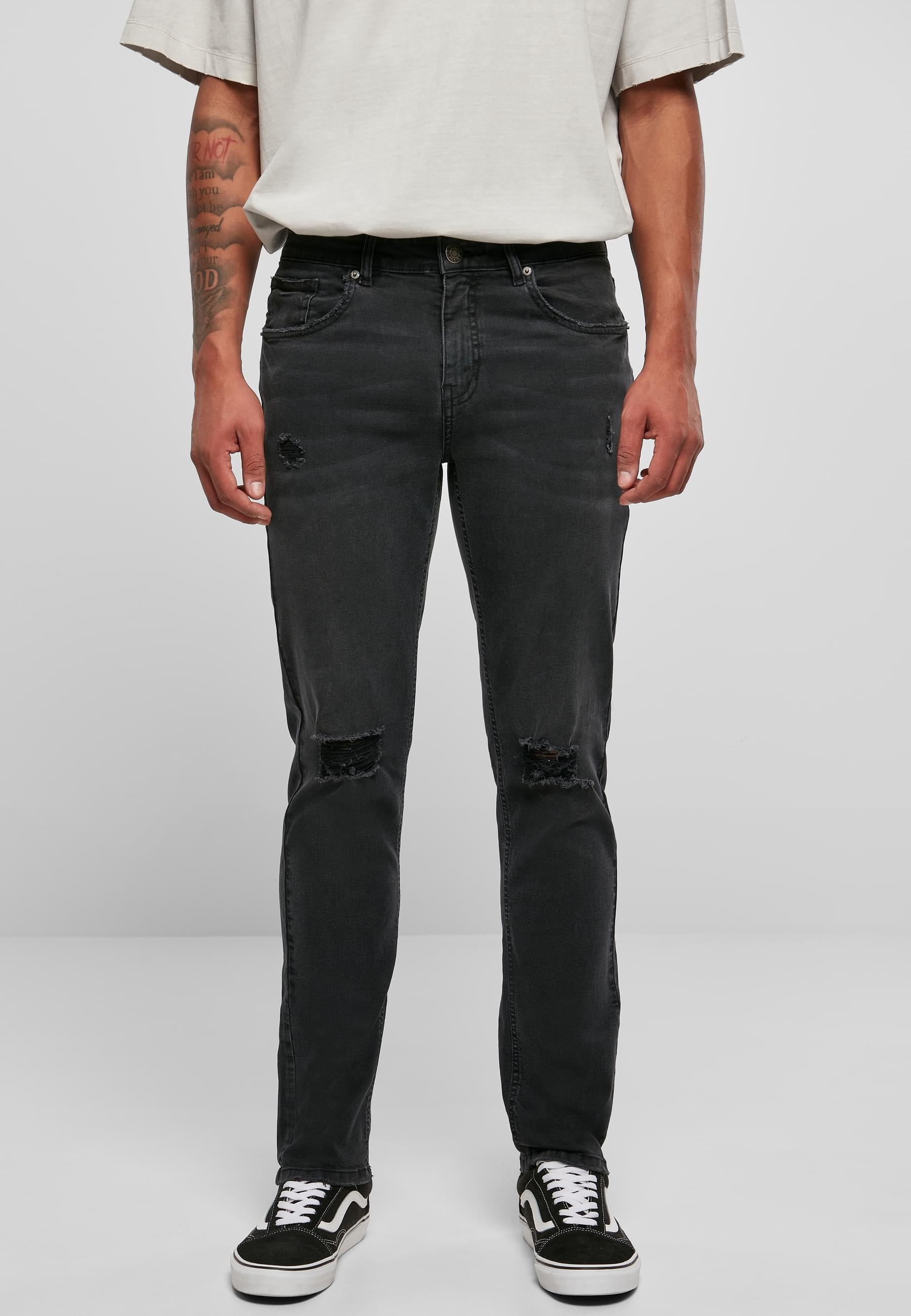URBAN CLASSICS Bequeme Jeans »Urban Classics Herren Distressed Stretch Denim Pants«, (1 tlg.)