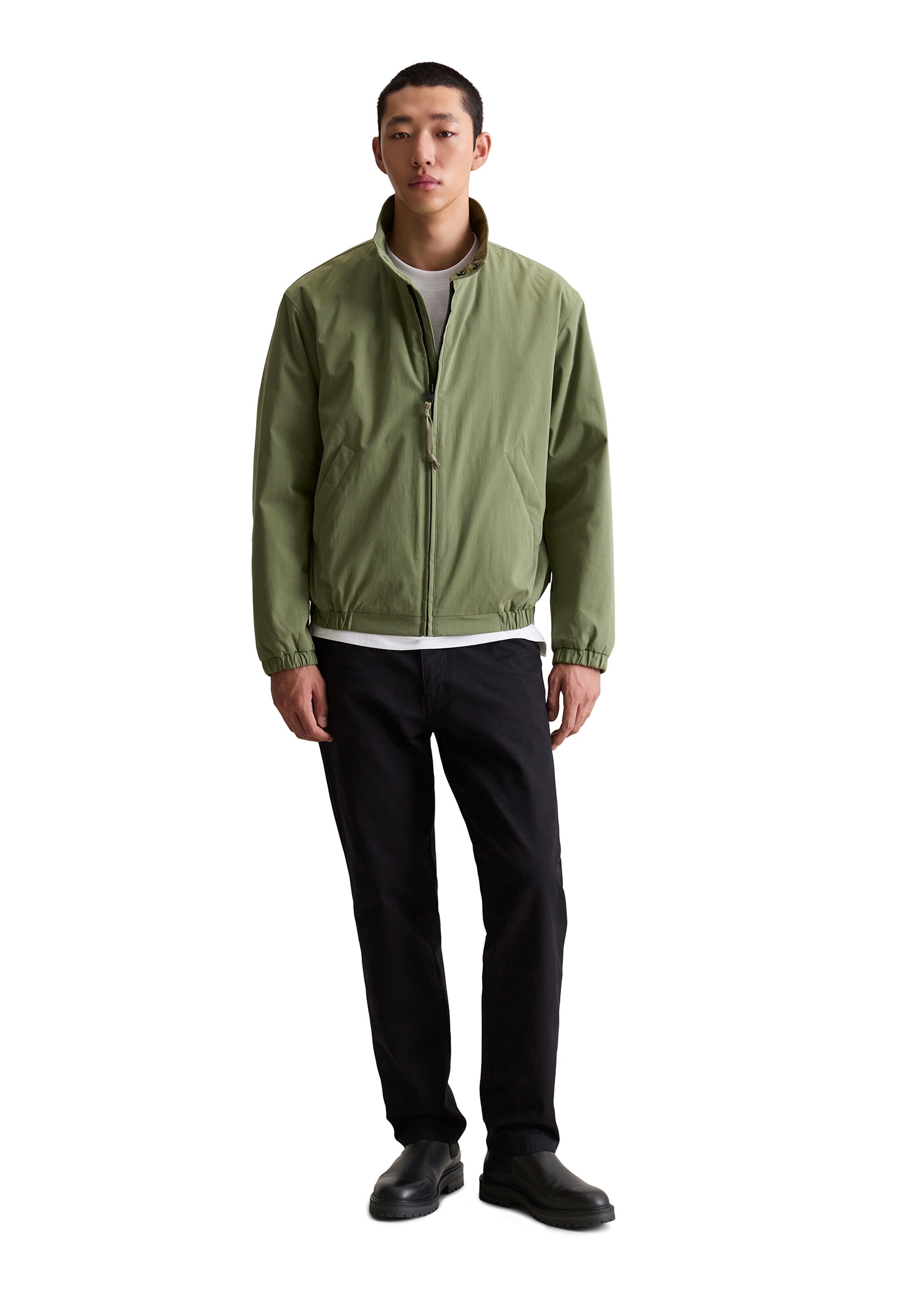 Marc O'Polo DENIM Outdoorjacke »mit elastischem Bund«, ohne Kapuze