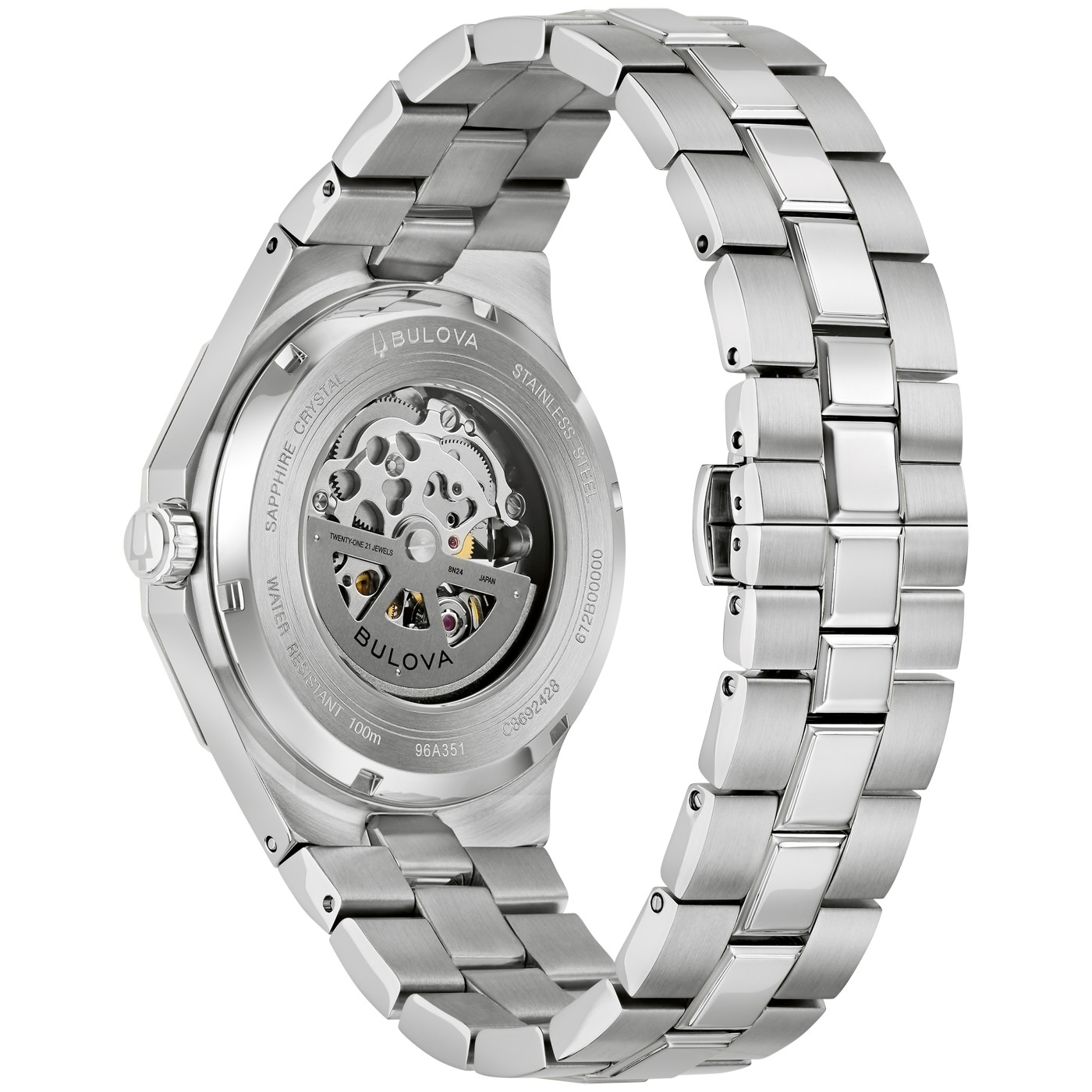 Bulova Mechanische Uhr »Prestige« Armbanduhr, Herrenuhr, Edelstahlarmband, analog