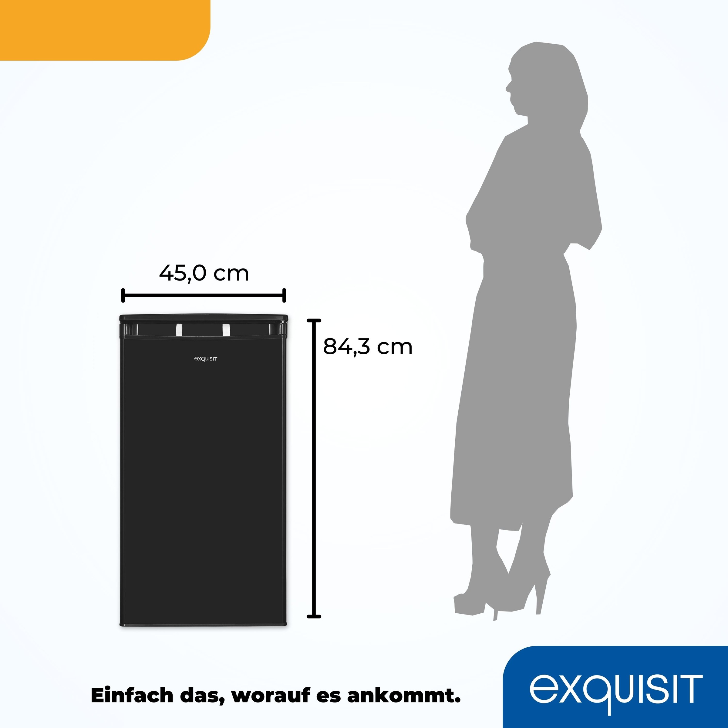 exquisit Vollraumkühlschrank »KS85-V-O91E schwarz«, 76 L Volumen