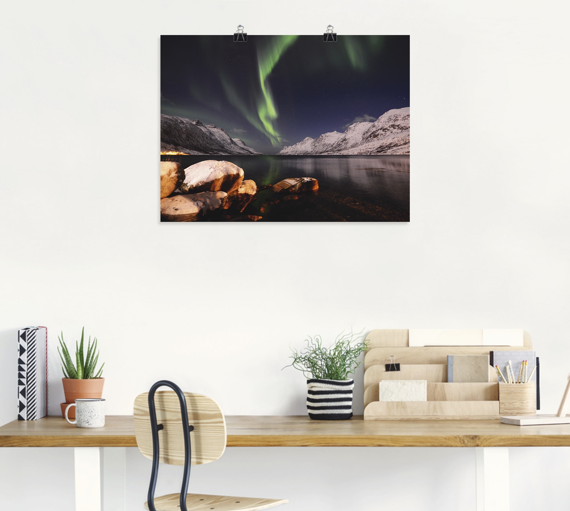 Artland Wandbild »Nordlicht Norwegen II«, Himmel, (1 St.), als Alubild, Outdoorbild, Poster in verschied. Größen