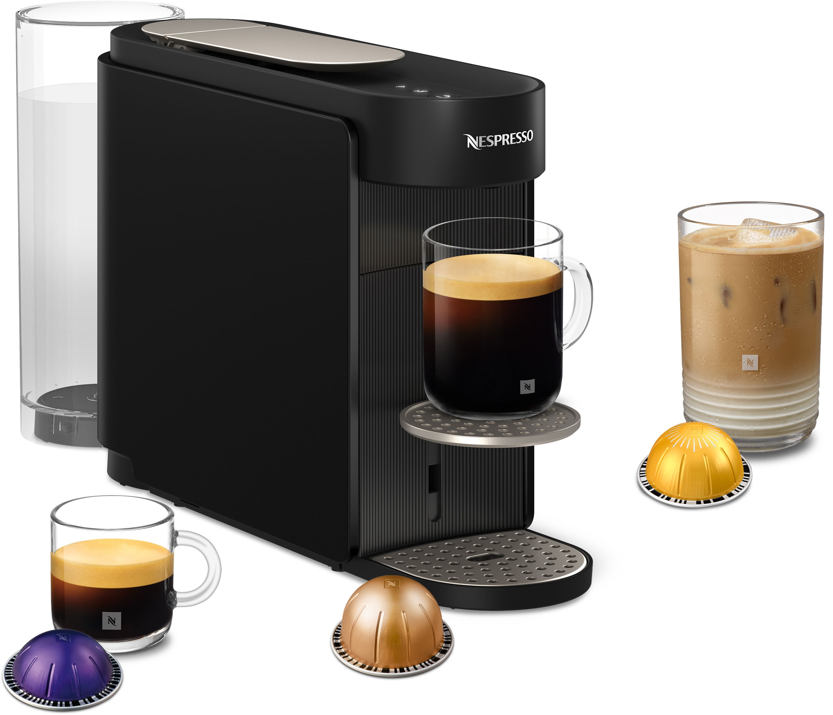 Nespresso Kapselmaschine "Vertuo Up" schlankes Design, Coffee Creations Modus, Auto-Off, 1,4 l Wassertank