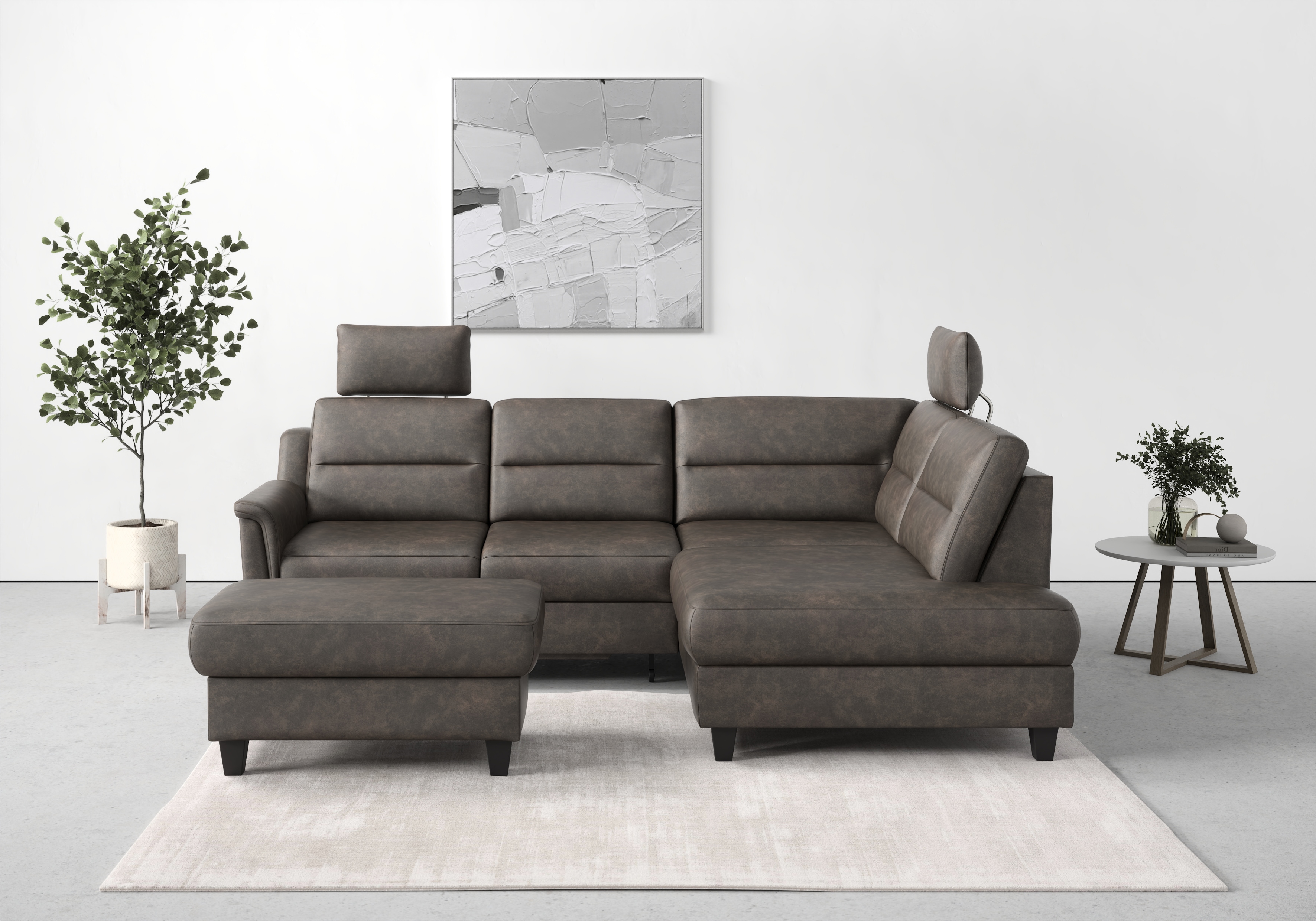 sit&more Ecksofa "Farö L-Form" inklusive Federkern, wahlweise mit Schlaffunktion und Bettkasten