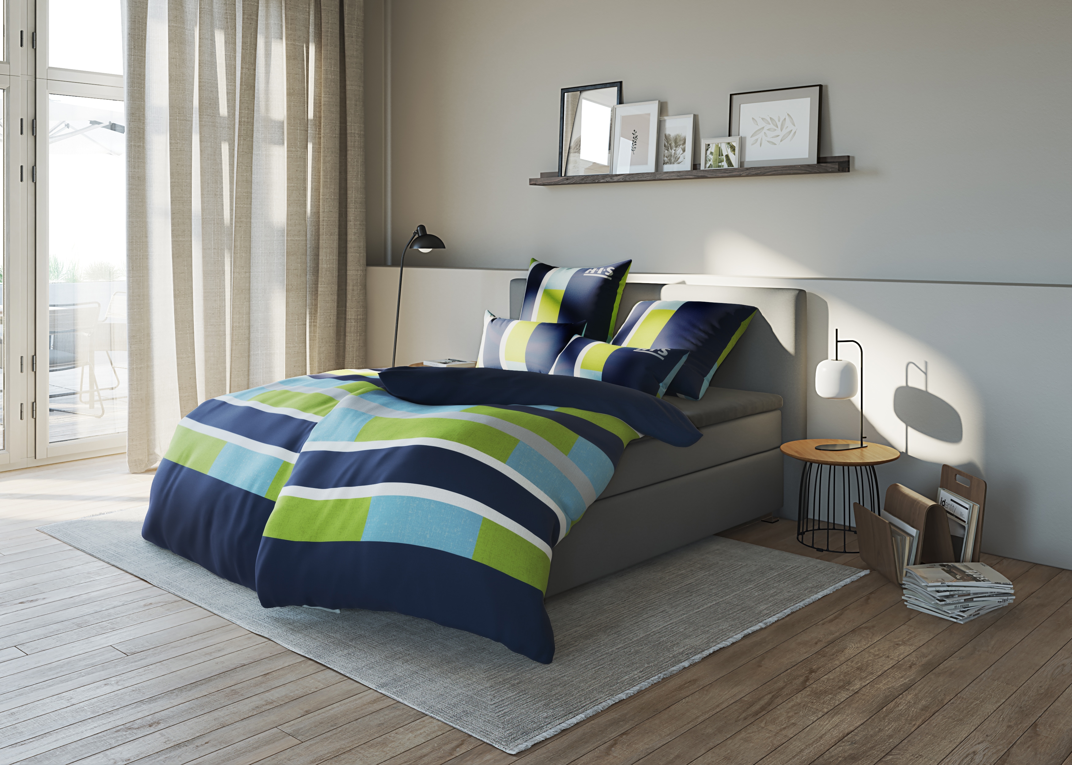 OTTO home Bettwäsche "Etienne in Gr. 135x200 oder 155x220 cm" 2 Stk. Bettwäsche aus Baumwolle mit Streifen, Marke H.I.S by OTTO home