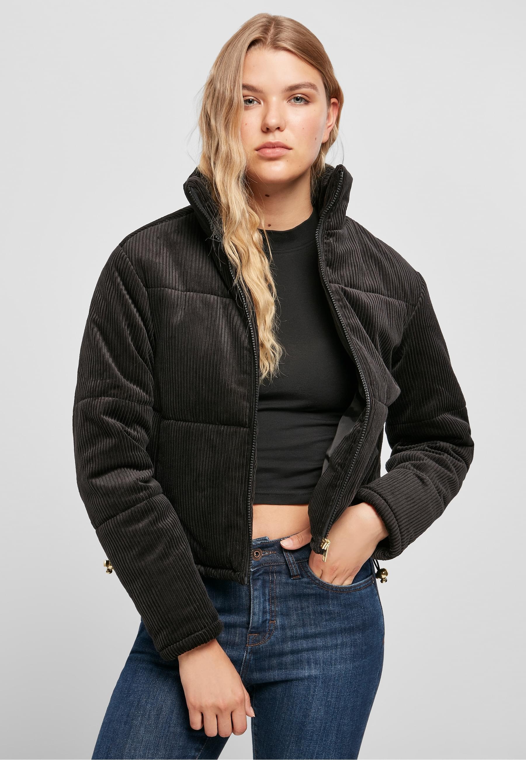 URBAN CLASSICS Winterjacke »Urban Classics Damen Ladies Corduroy Puffer Jacket«, (1 St.), ohne Kapuze