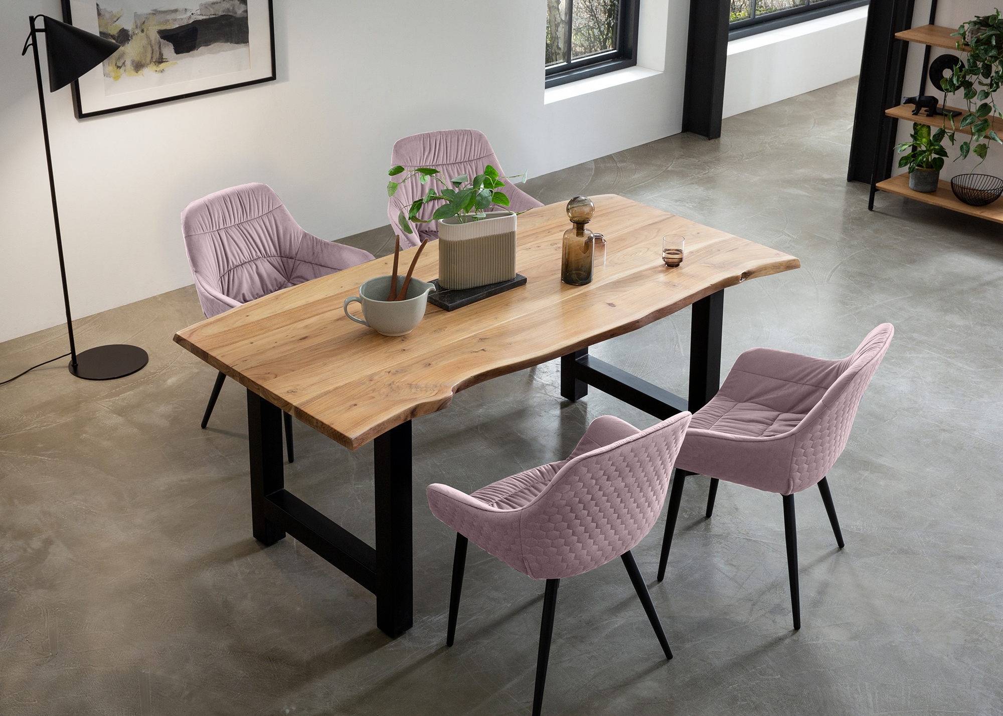 SalesFever Essgruppe "Esszimmerausstattung aus Holz und Metall" günstig online kaufen