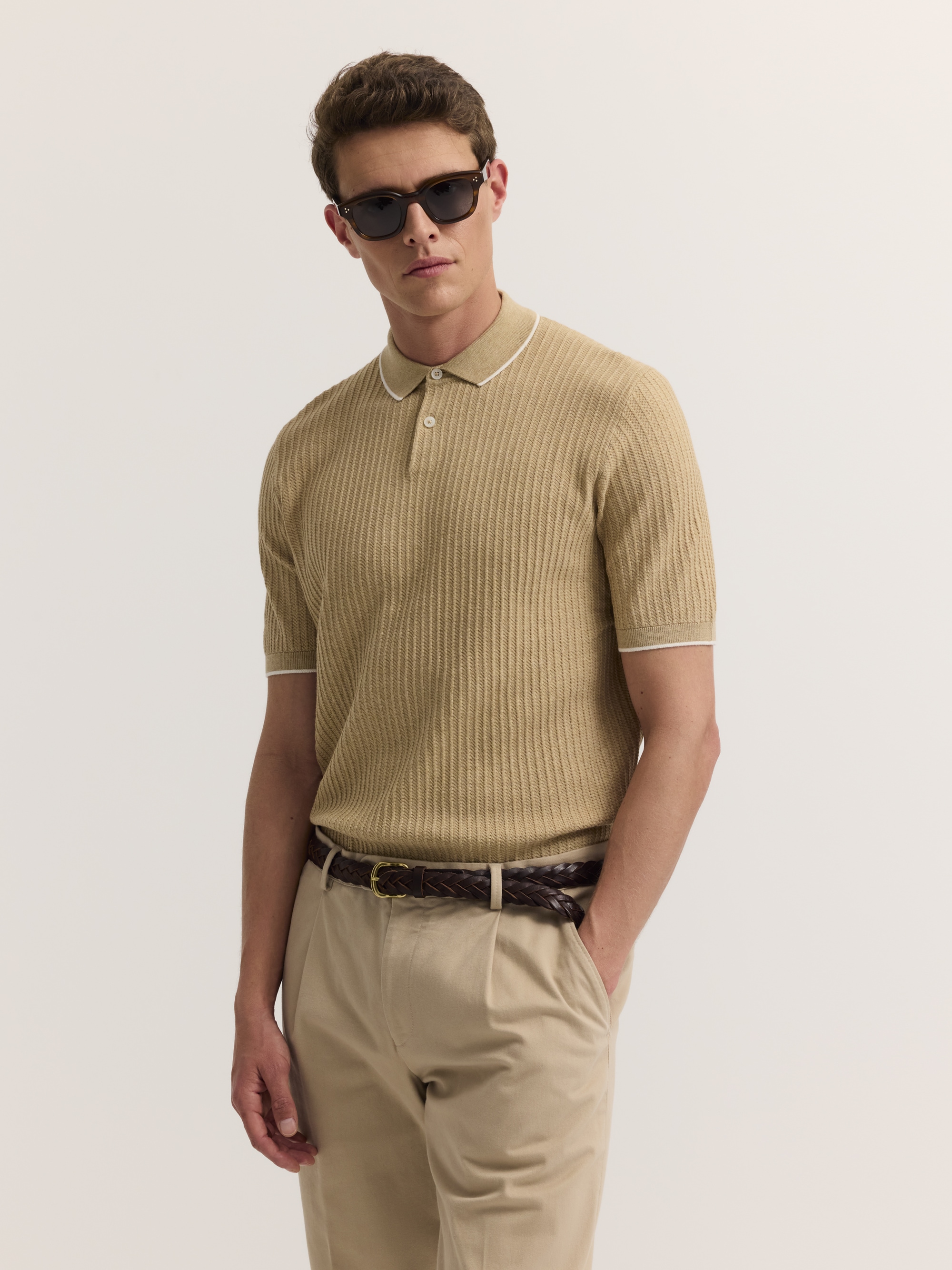 bugatti Poloshirt "kurzarm" gestrickt in Regular Fit