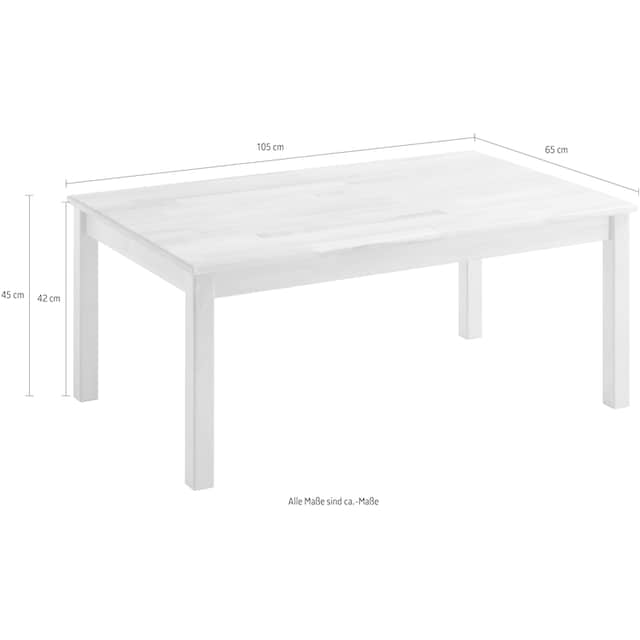 MCA furniture Couchtisch »Alfons«, Wohnzimmertisch Massivholz geölt, keilverzinkt  belastbar bis 20 kg kaufen | BAUR