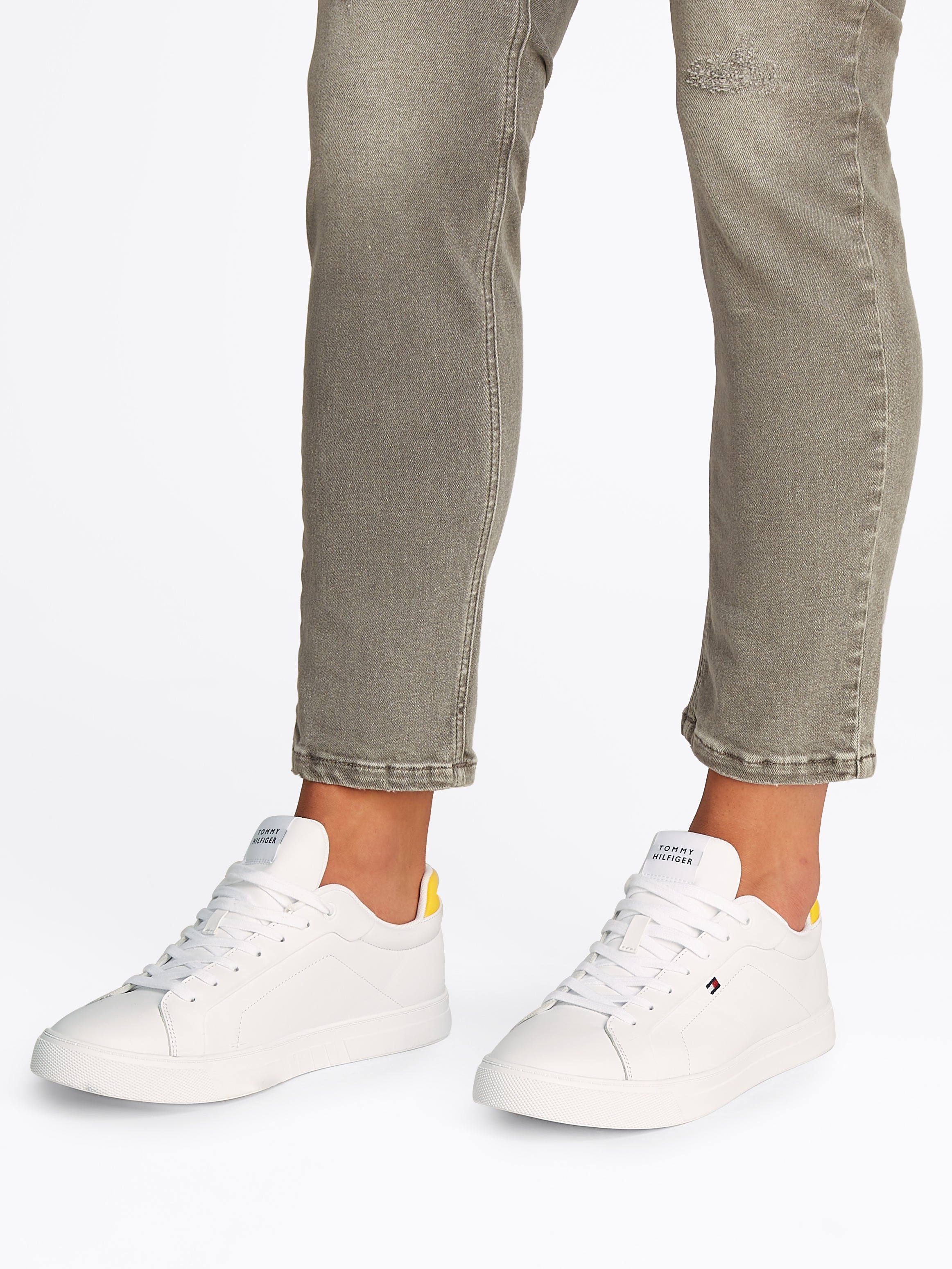 Tommy Hilfiger Sneaker "ICON COURT PINPERF LTH", Freizeitschuh, Halbschuh, günstig online kaufen