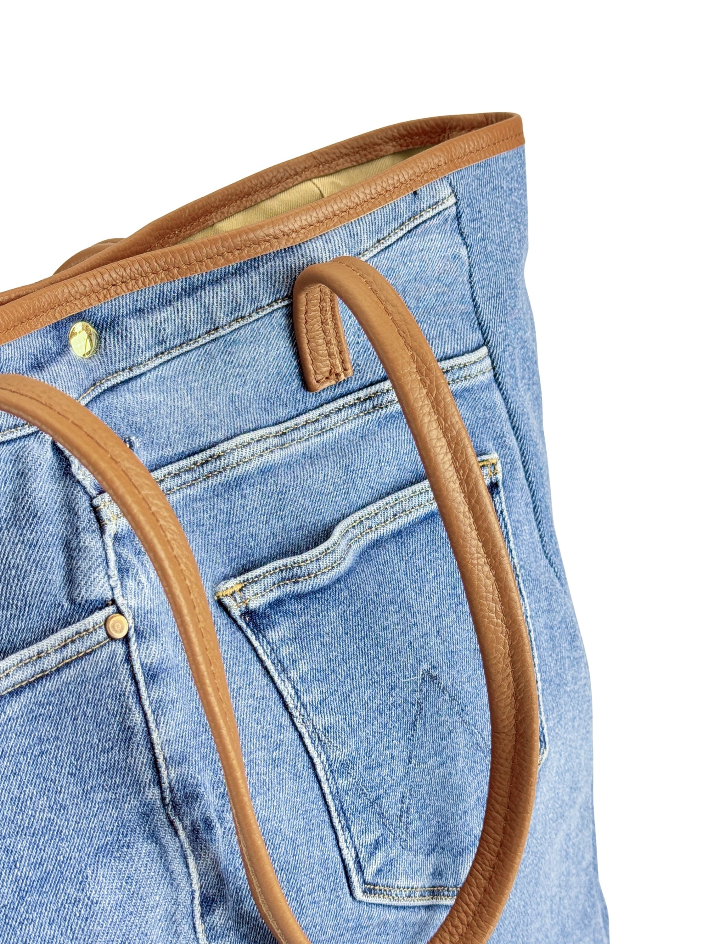 COLLEZIONE ALESSANDRO Schultertasche »BellaBlu«, Jeanstasche mit italienischen Leder