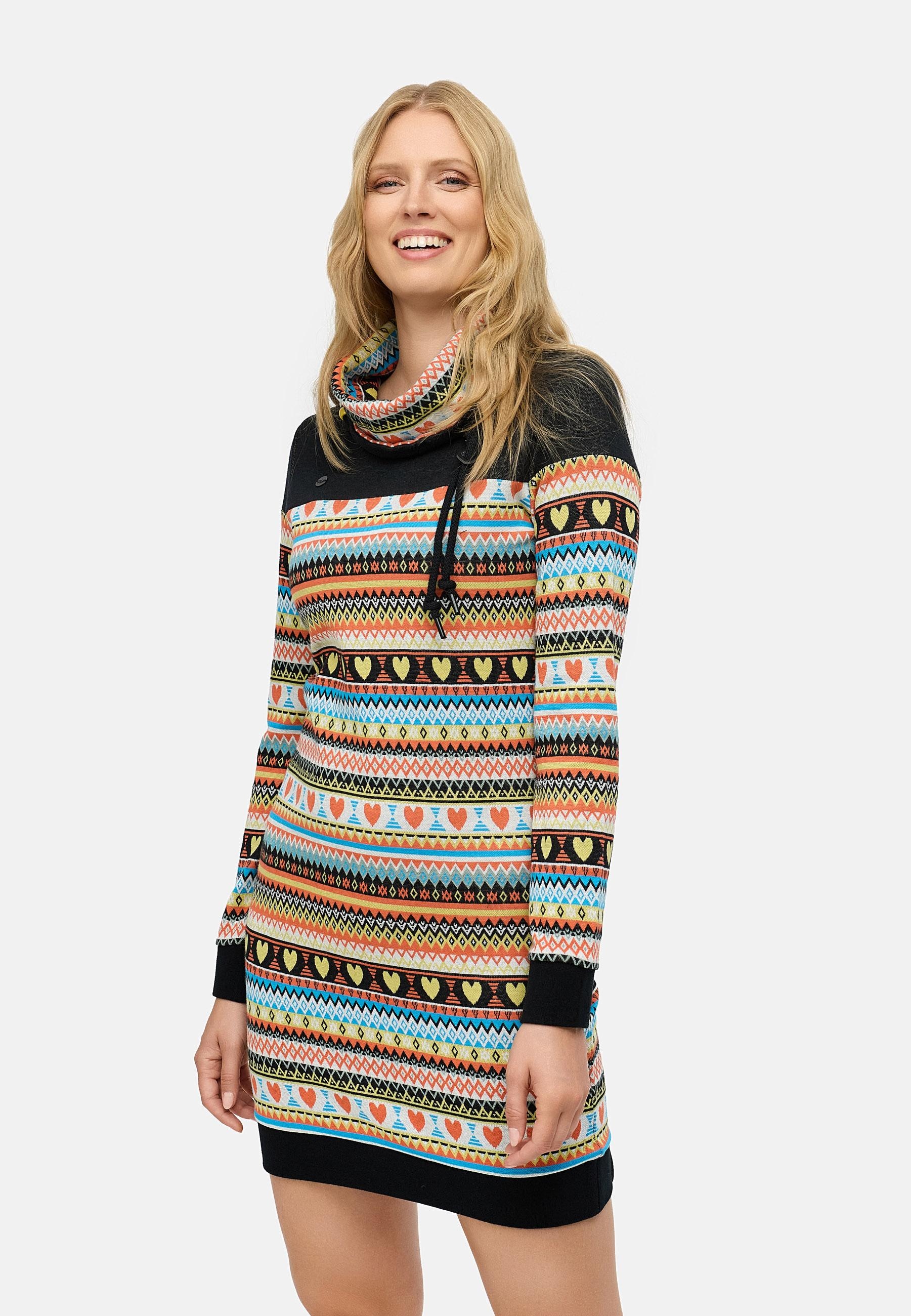 Ragwear Sweatkleid »Chlloe Jacquard YOUMODO«, stylisches Langarmkleid mit verspieltem Print