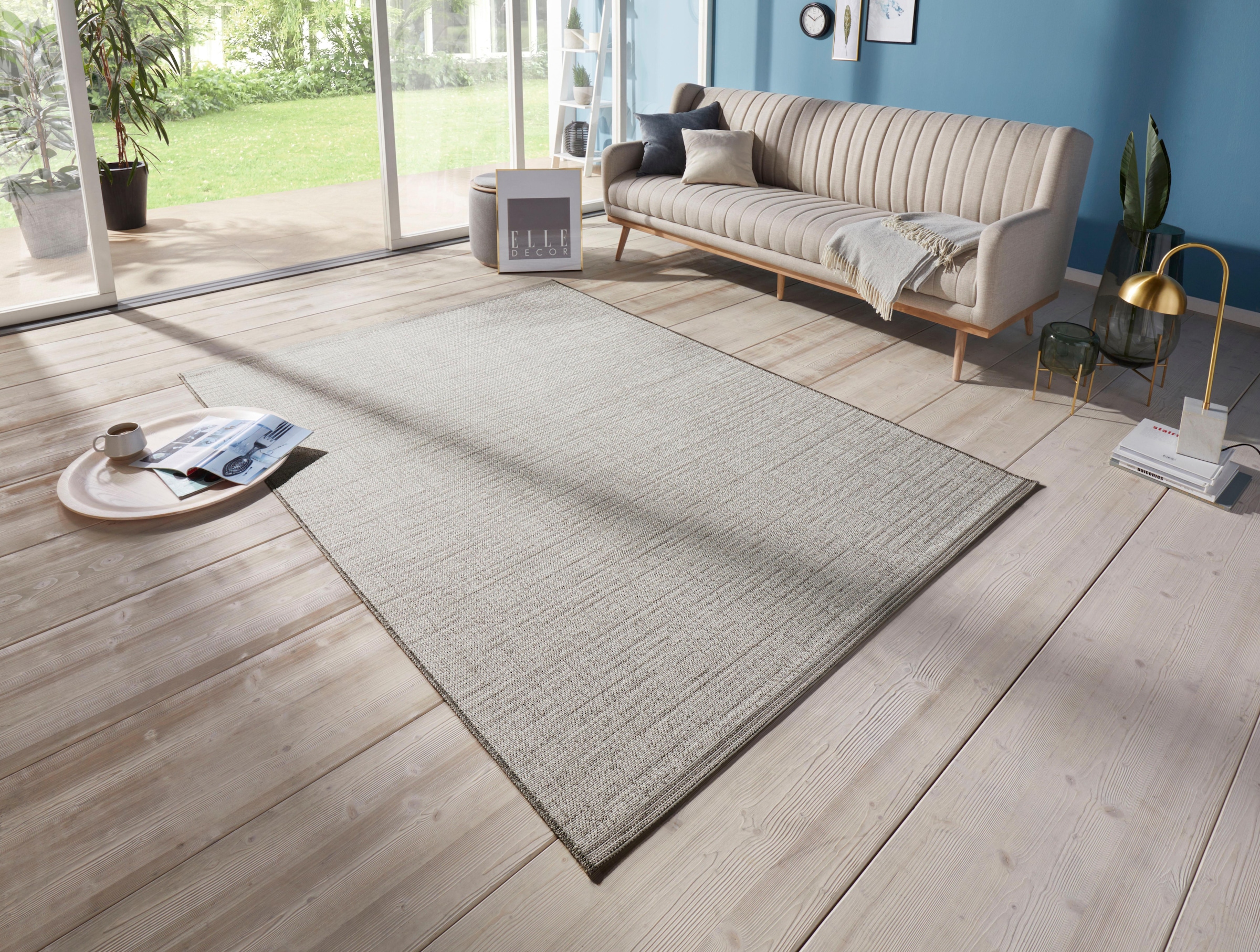 ELLE DECORATION Teppich »Lens«, rechteckig, 3 mm Höhe, In-und Outdoor geeignet, Strapazierfähig und pflegeleicht, Flachgewebe