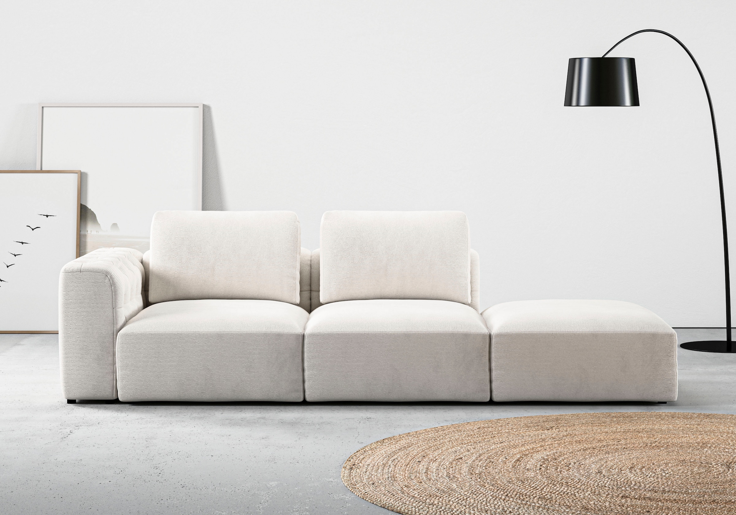 Home affaire Chaiselongue "Cushid" Modul-Sofa, bestehend aus 2-Sitzer und H günstig online kaufen