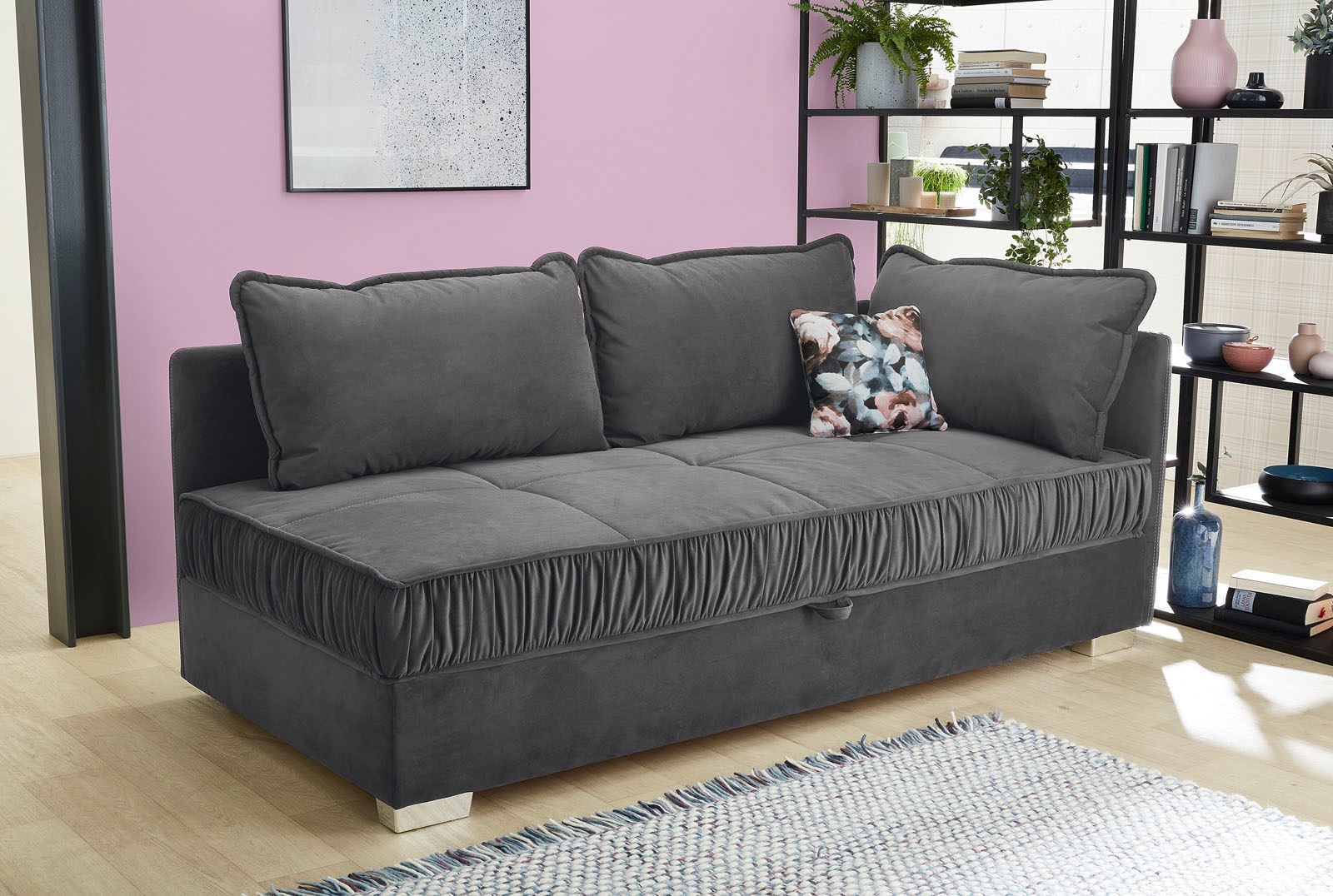 Jockenhöfer Gruppe Relaxliege "Dana, B: 207 cm, Liegefl. 91x202 cm" mit Schlaffunktion, Bettkasten & Zierkissen