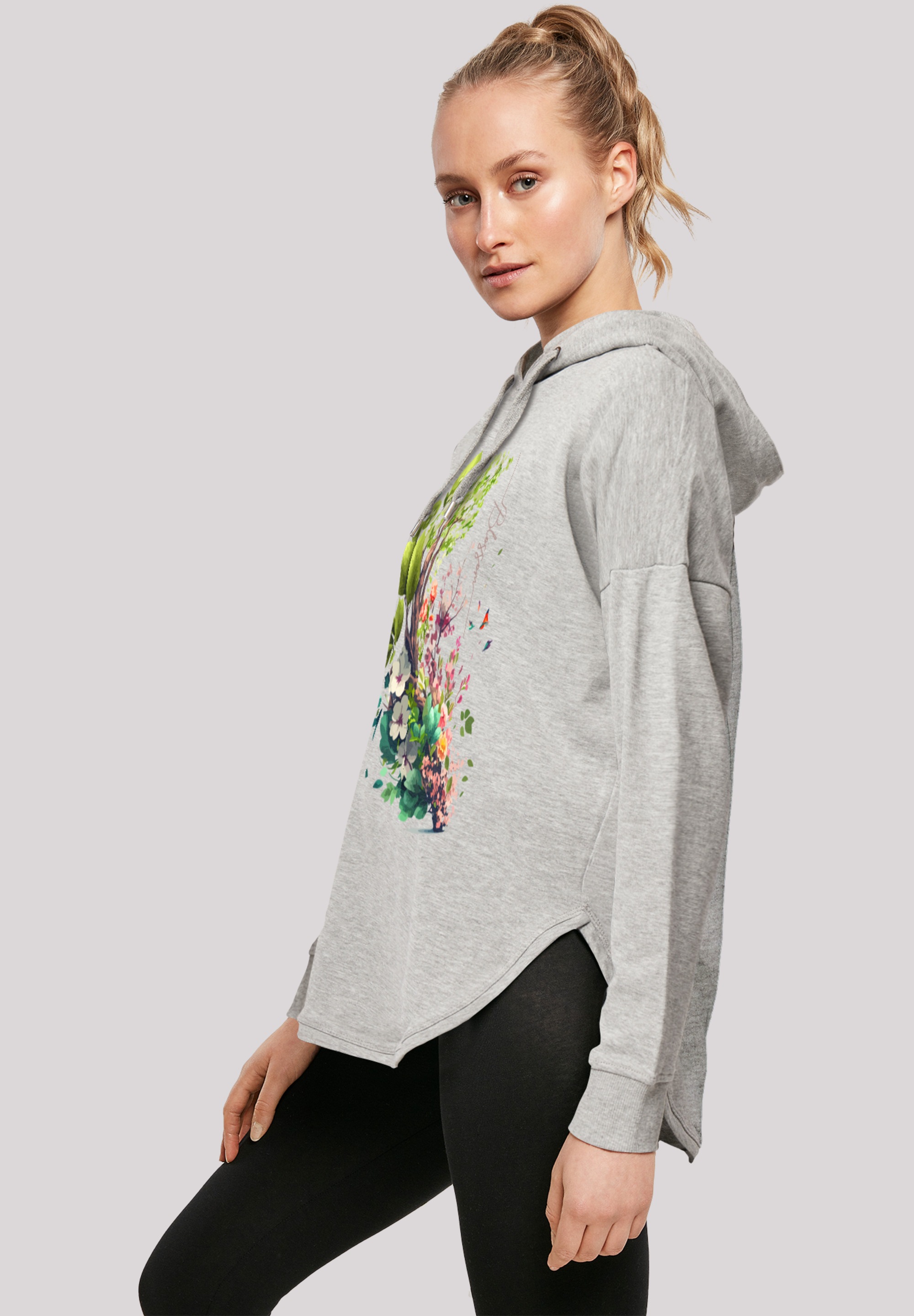 F4NT4STIC Kapuzenpullover »Baum mit Blumen Oversize Hoodie«, Print