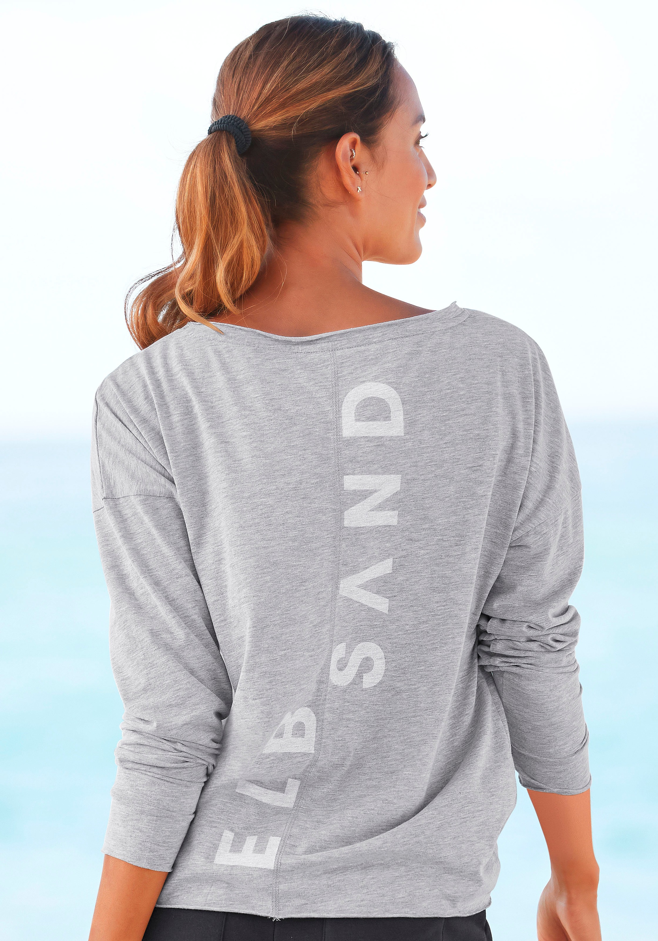 Elbsand "Eltje" mit Logodruck hinten, Longsleeve aus Baumwoll-Mix günstig online kaufen