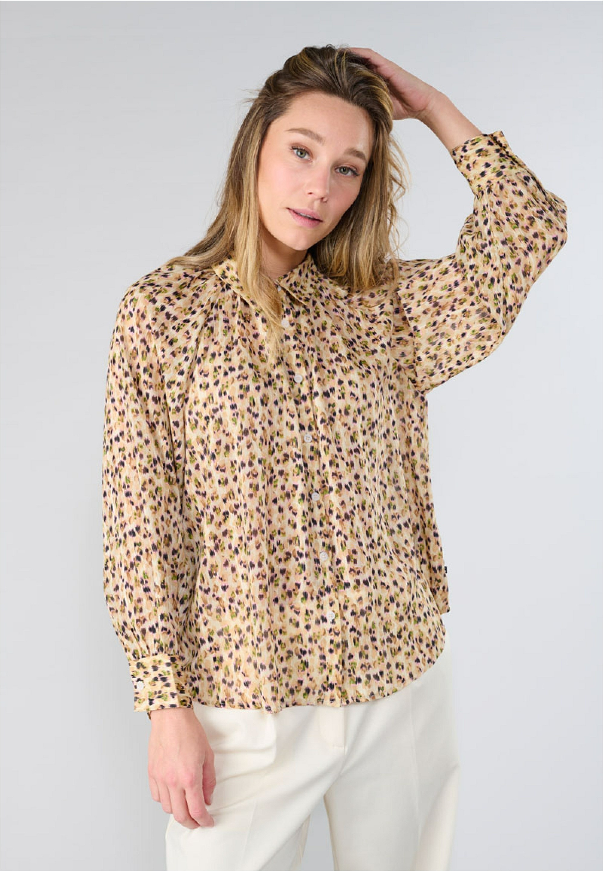 Le Temps Des Cerises Klassische Bluse »TALOU«, im angesagten Leo-Design