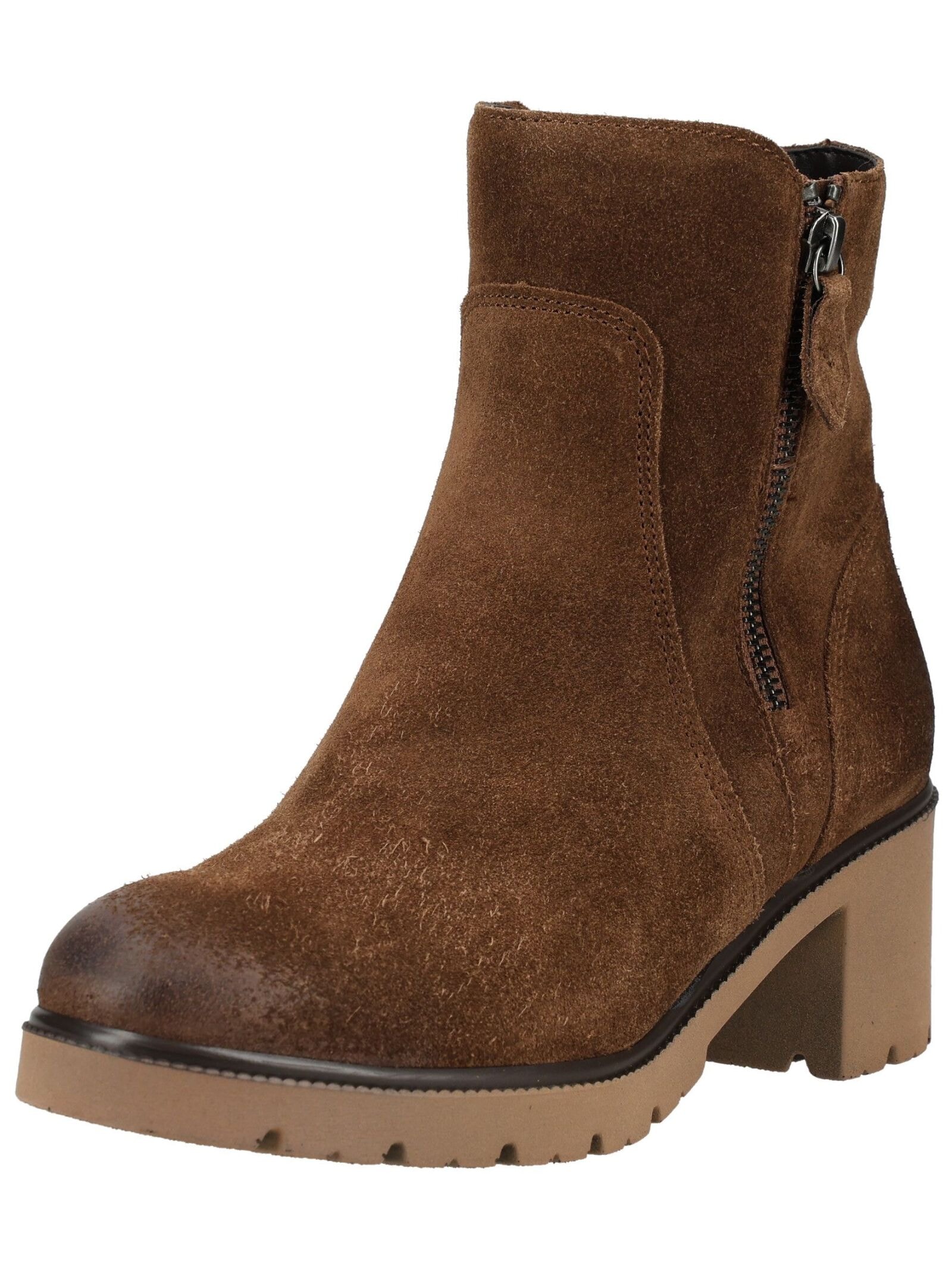 GABOR Damen Stiefelette "Gabor Stiefelette Veloursleder", Gr. 42, braun, Veloursleder, Schuhe