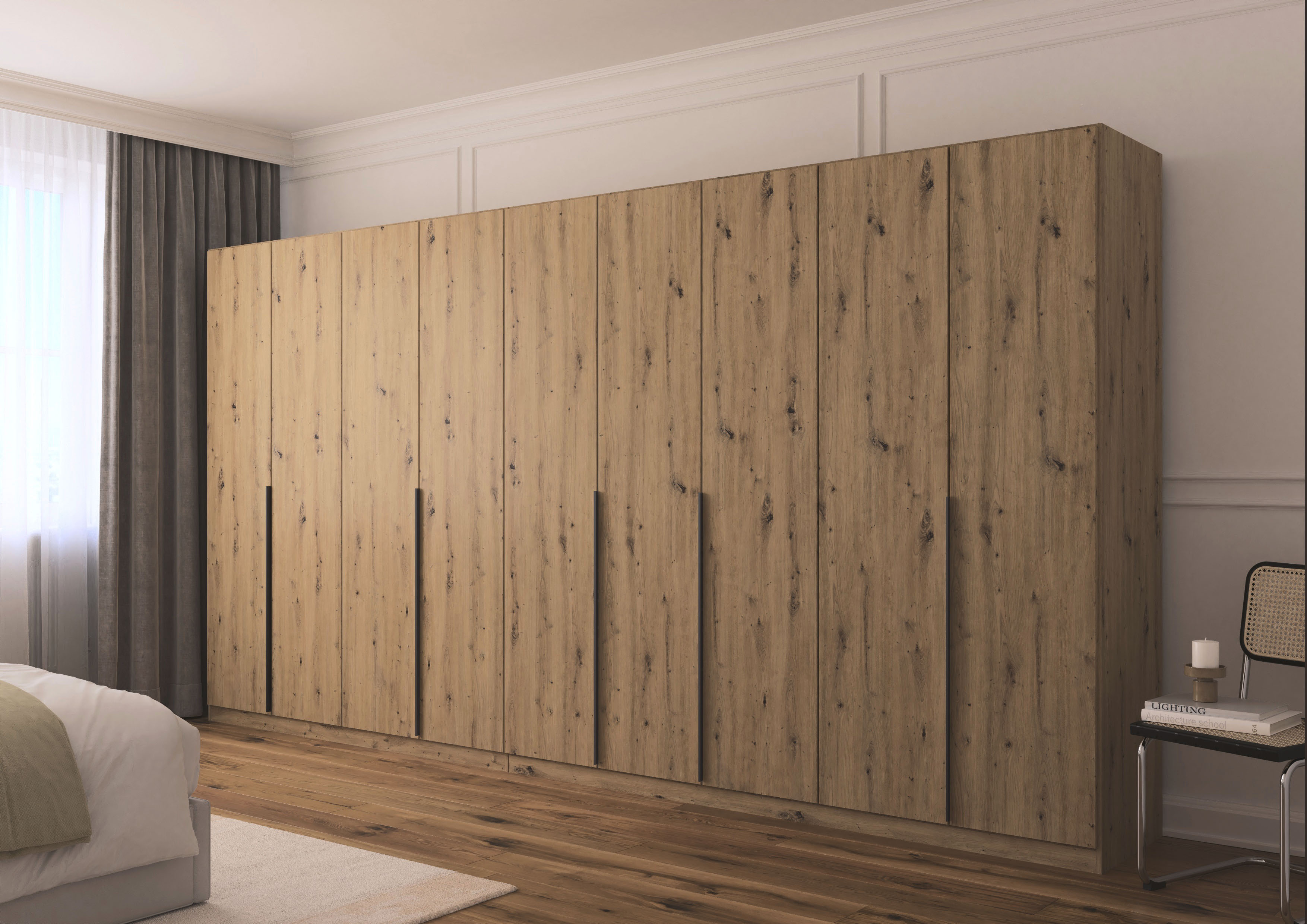 OTTO home Drehtürenschrank "AGORDO" in zwei Griff-Farben, Breiten 91-405 cm, Dekor- oder Hochglanzfront, in 8 Breiten & 2 Höhen, MADE IN GERMANY