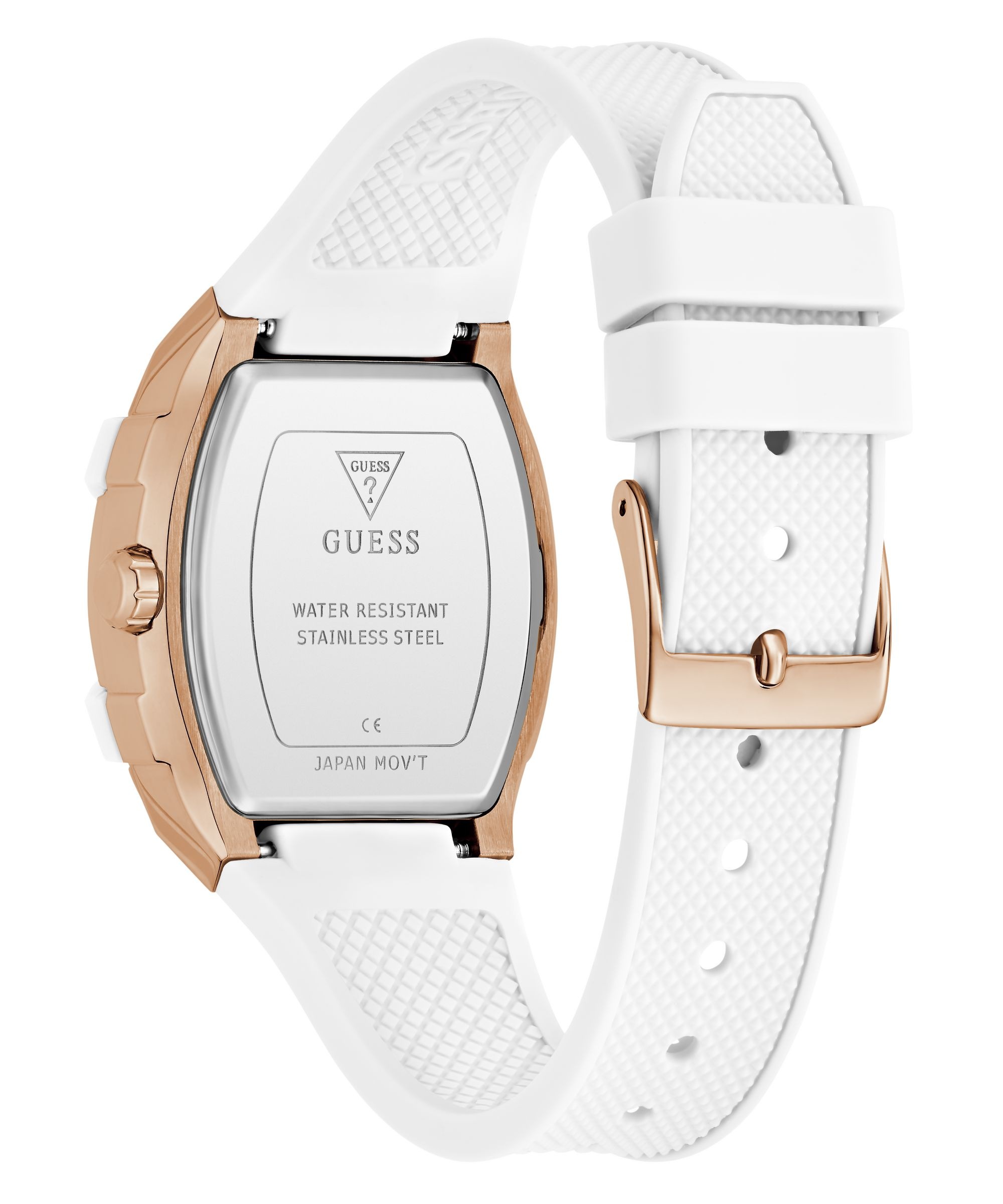 Guess Multifunktionsuhr »PHOENIX« Quarzuhr, Armbanduhr, Damenuhr, Silikonarmband, analog, Wochentag, Tag