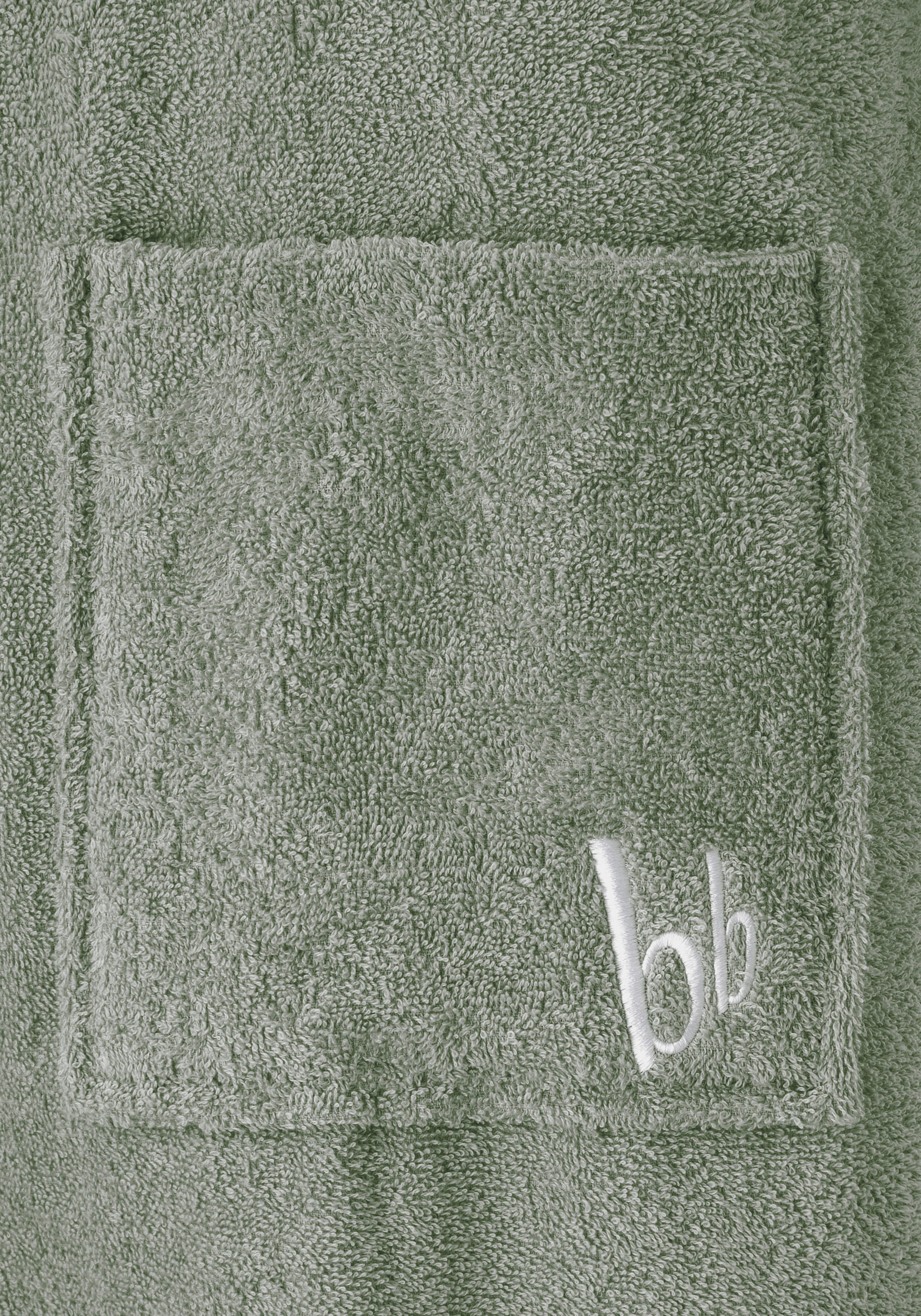 Bruno Banani Unisex-Bademantel »Robby, ideal für Sauna & Spa, Standardlänge & Überlänge« 1 Stk. Damen & Herren Bademäntel, Baumwolle, mit Taschen, Sauna, XS-3XL
