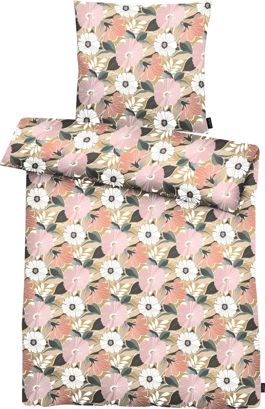 APELT Bettwäsche "Smilla" 2 Stk. Skandinavische Büten, gezeichnete Bütenkel günstig online kaufen